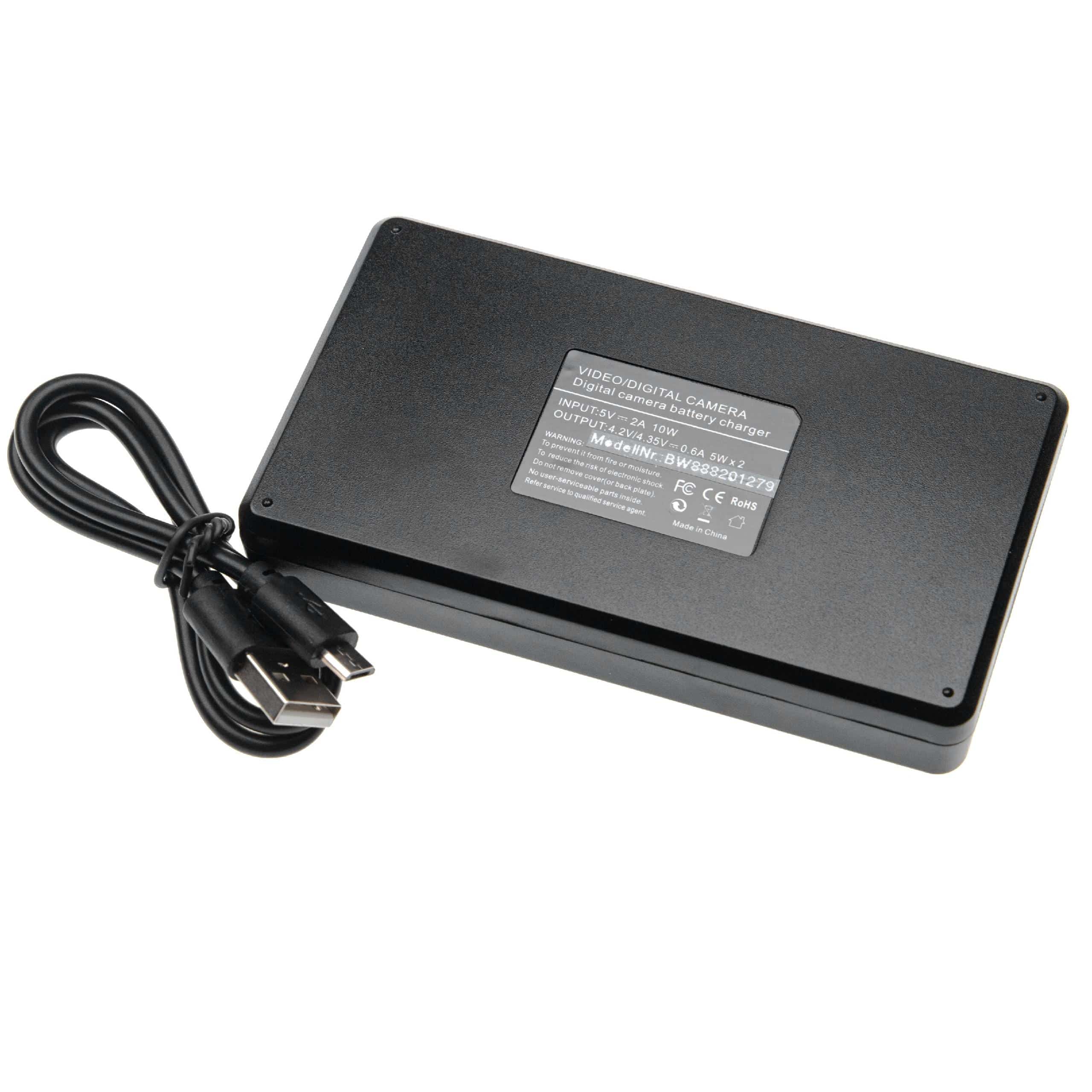 vhbw caricabatterie USB doppio - stazione di ricarica con display LC