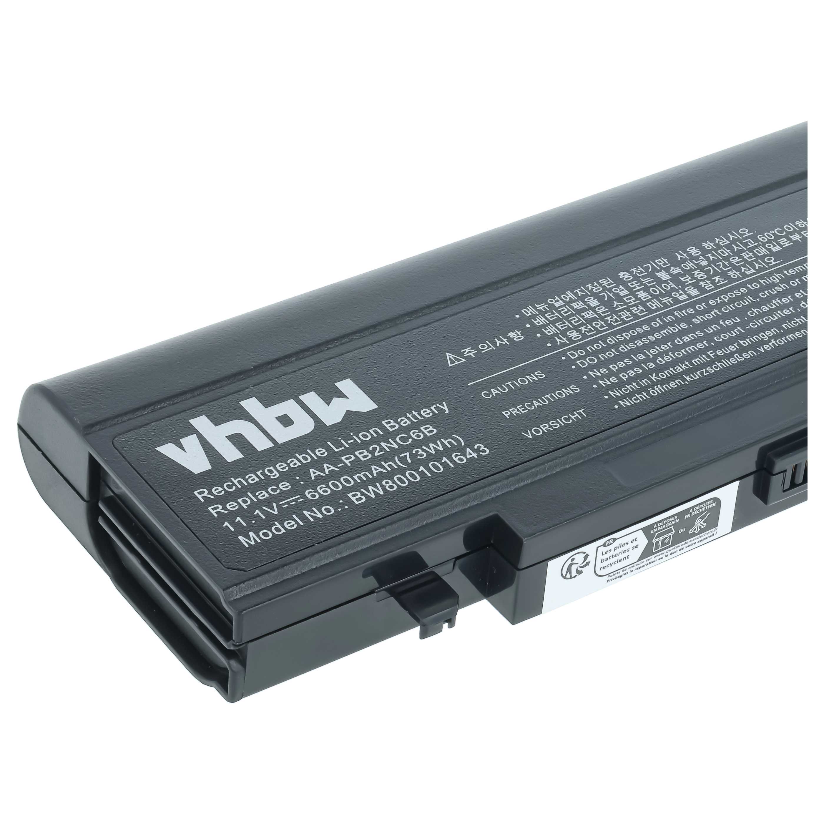 Akumulator do laptopa zamiennik Samsung AAPB2NC6B/E, AA-PB2NC6B/E, AAPB2NC6B - 6600 mAh 11,1 V Li-Ion, czarny