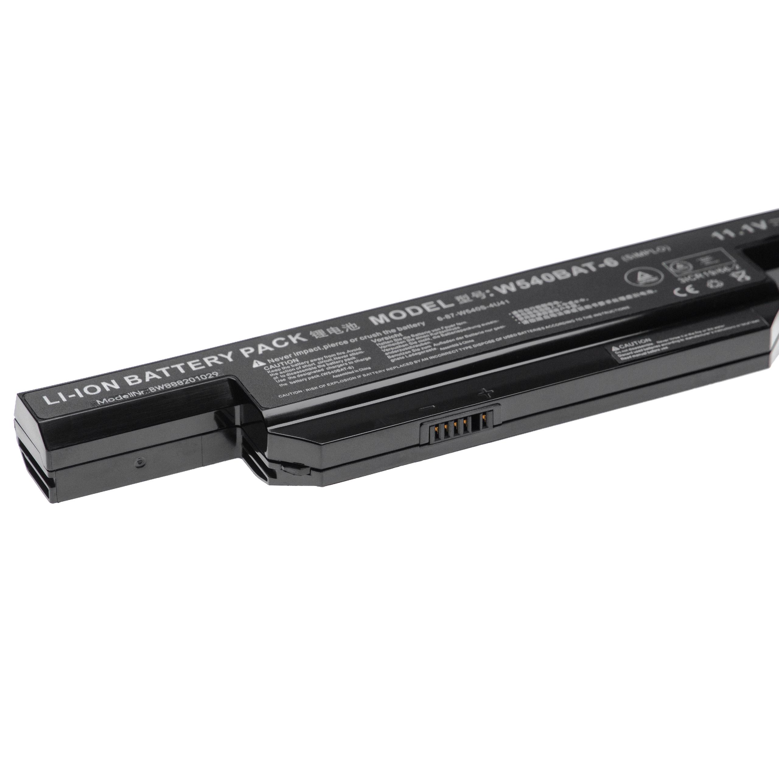 Batterie remplace Clevo 6-87-W540S-427 pour ordinateur portable Hasee- 4400mAh 11,1V Li-ion, noir