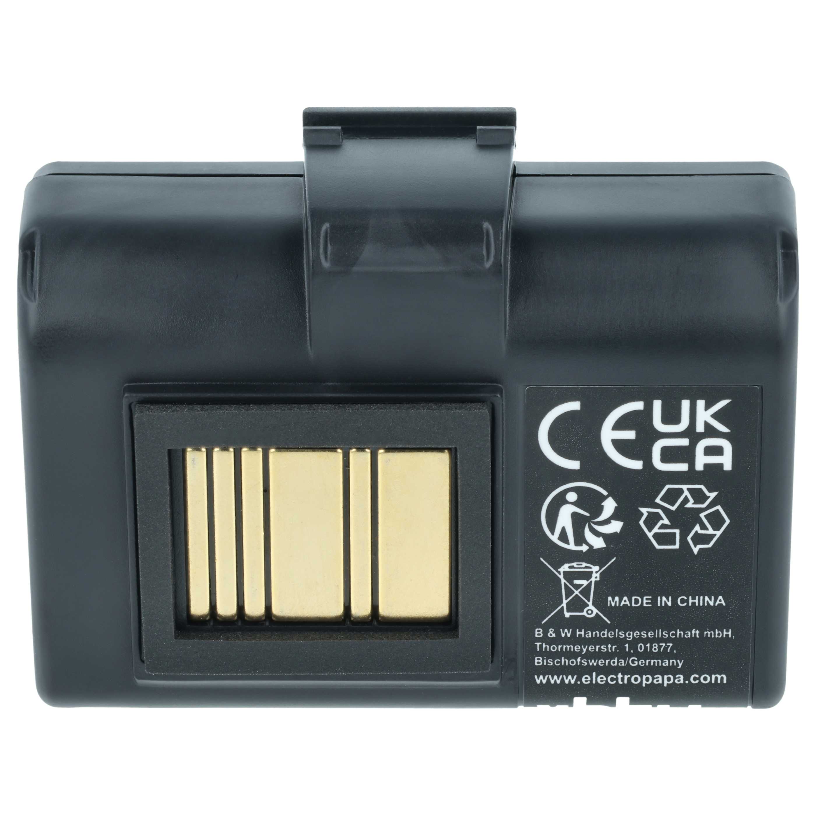 Printer 2x Battery replaces Zebra AT16004, BTRY-MPP-34MA1-01, BTRY-MPP-34MAHC1-01 - 2600 mAh 7.4 V Li-Ion
