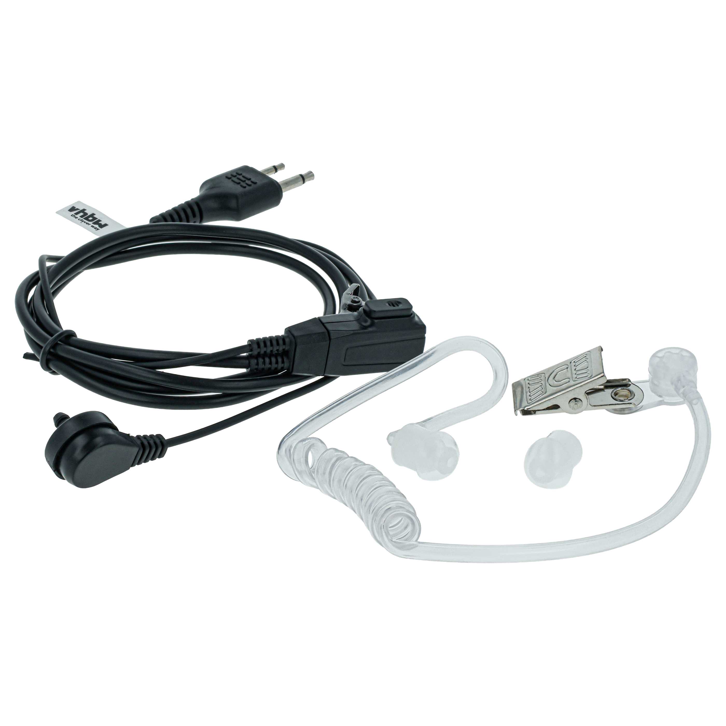 5x Security Radio Headset suitable for Icom IC-24AT - with PTT Microphone + Clip Mount + Phono Cable