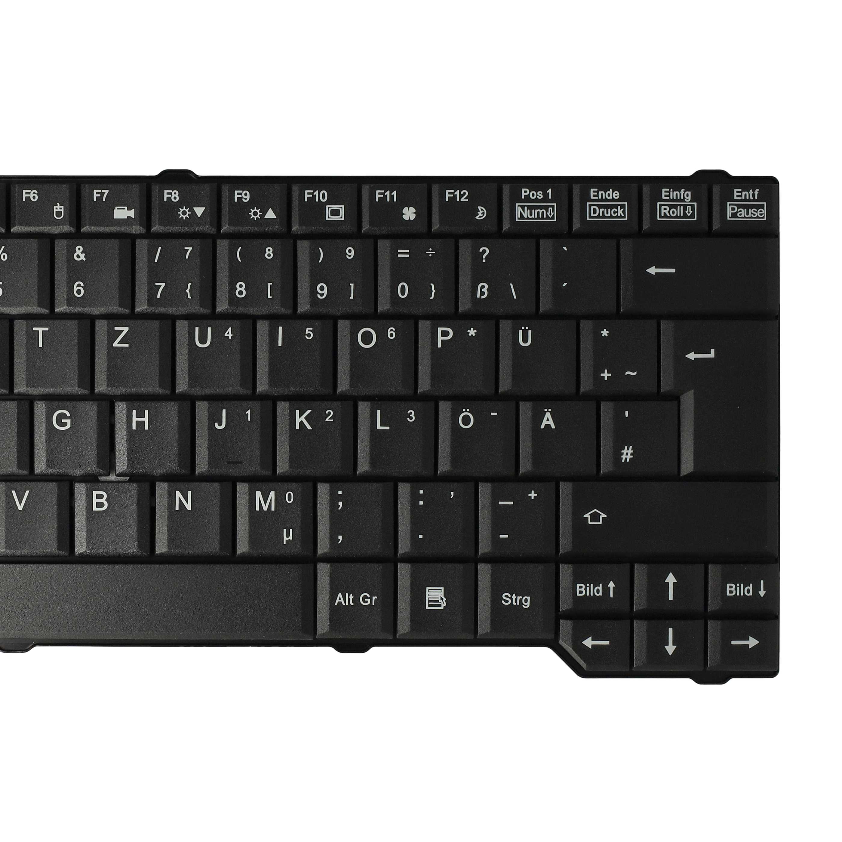 Keyboard replaces Fujitsu Siemens 10600968055, 90.4J007.00G, 71GF50072-10 for notebook - black QWERTZ