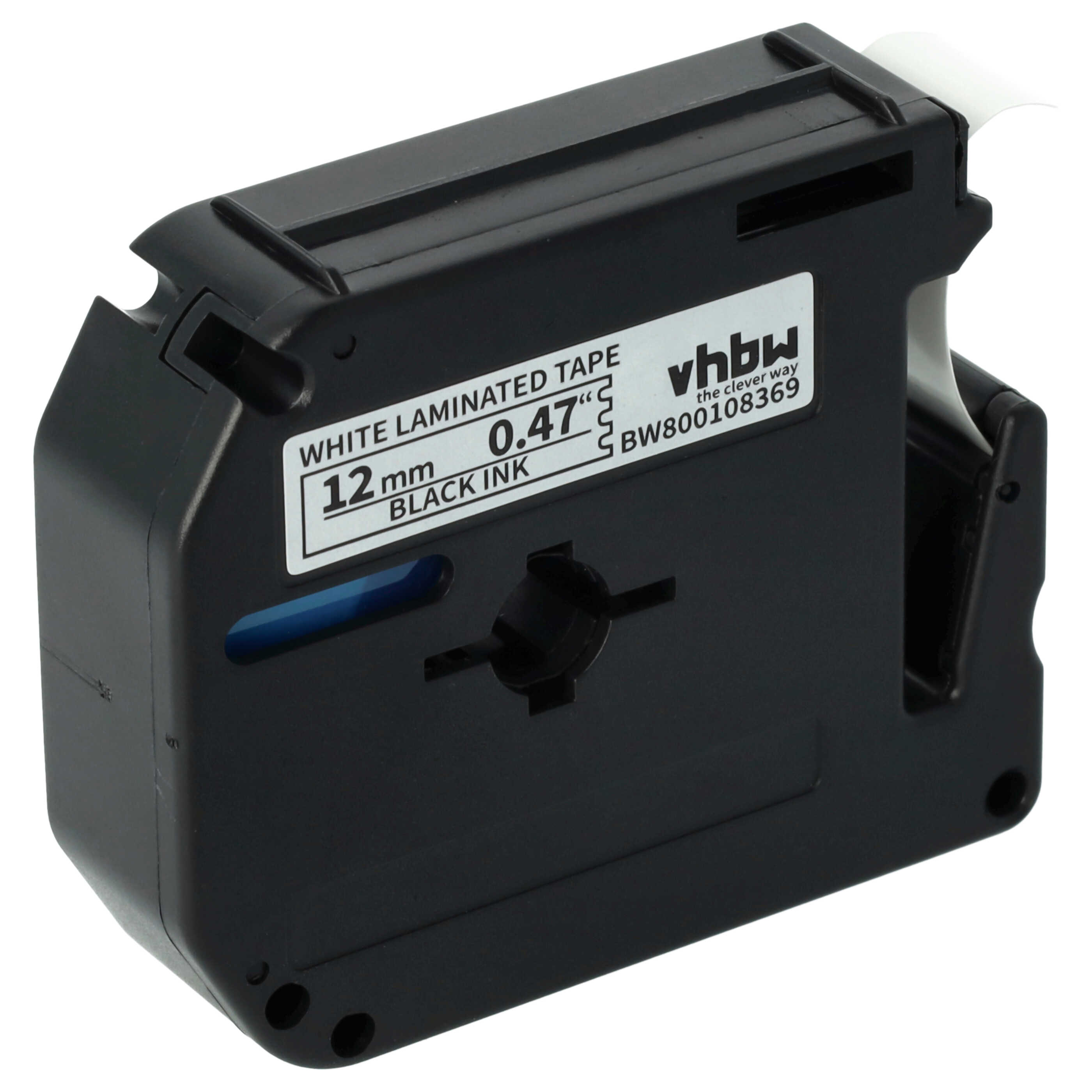 Cassetta nastro sostituisce Brother M-K231 per etichettatrice Brother 12mm nero su bianco