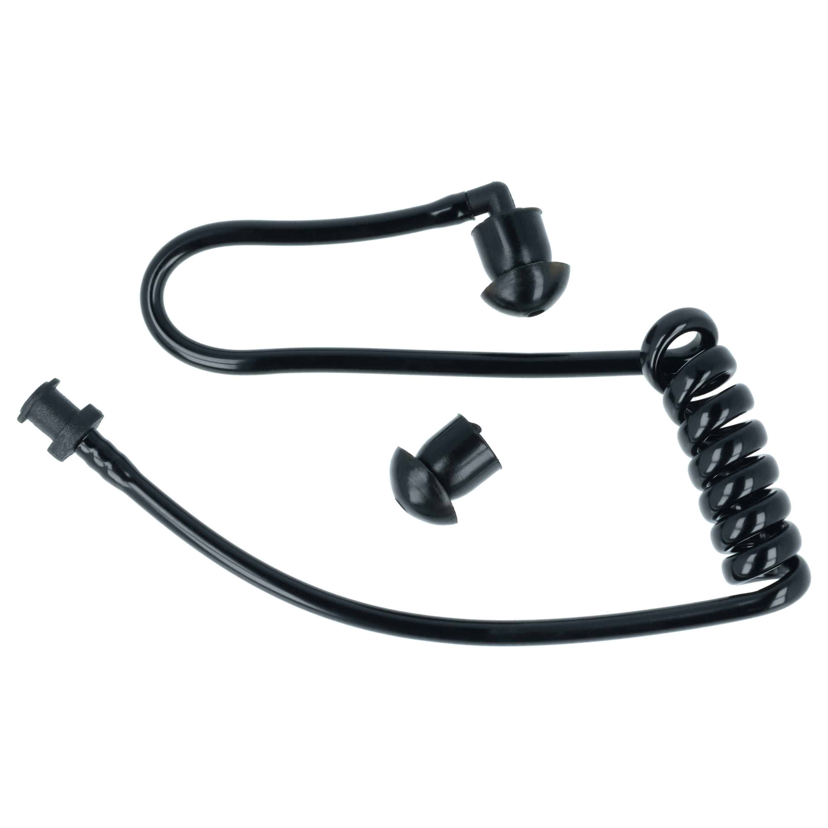 Sound Tube suitable for Headset - Incl. 2x ear plug, Black, Transparent