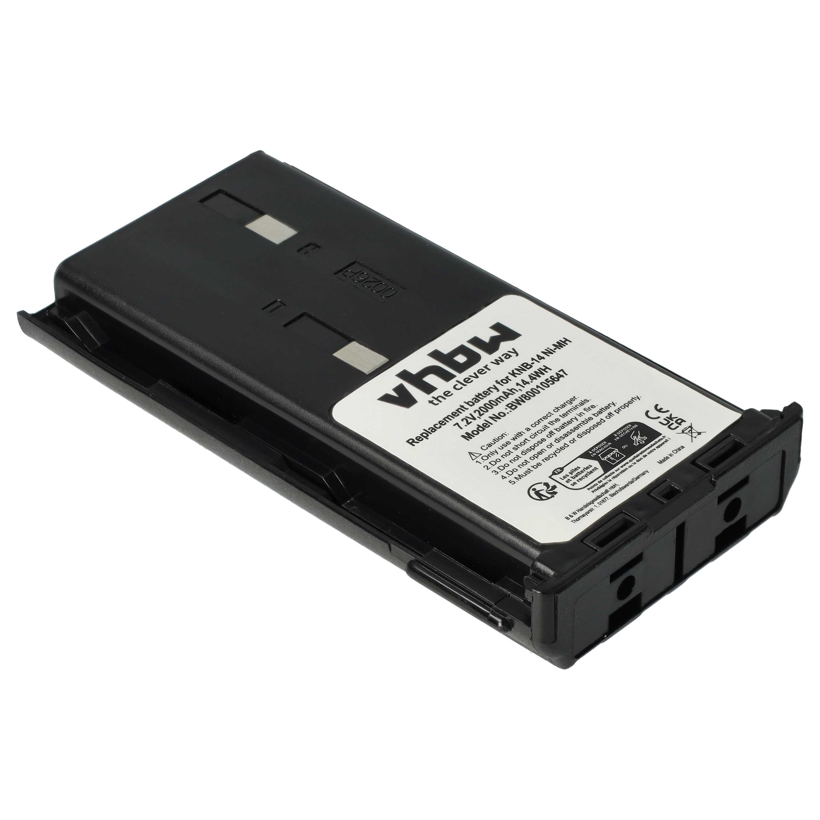 5x Batteria sostituisce Bidatong BD-15-L per dispositivo radio - 2000mAh 7,2V NiMH