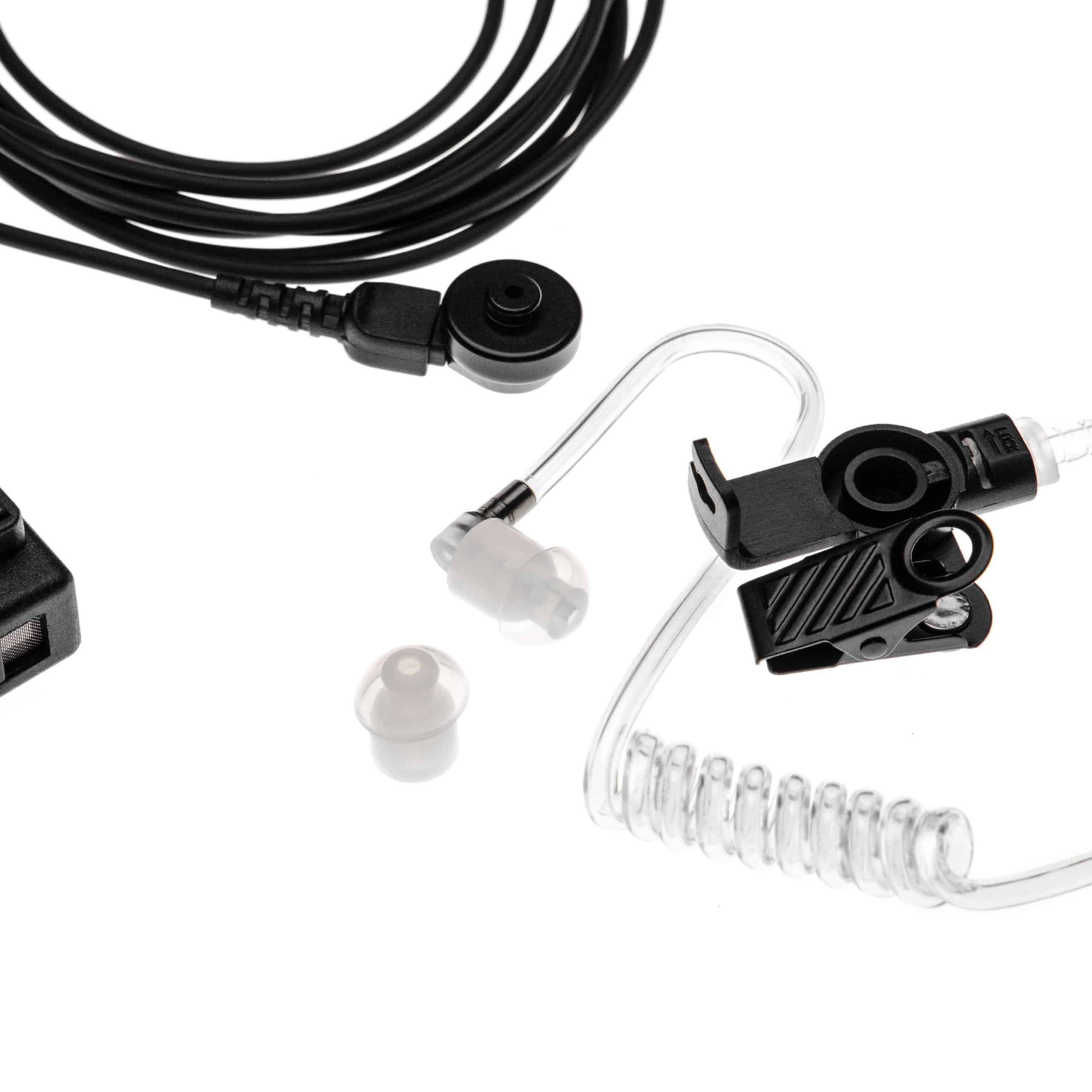 Oreillette de talkie-walkie pour Kenwood TK-2140E et autres - Avec microphone PTT + support clip, noir