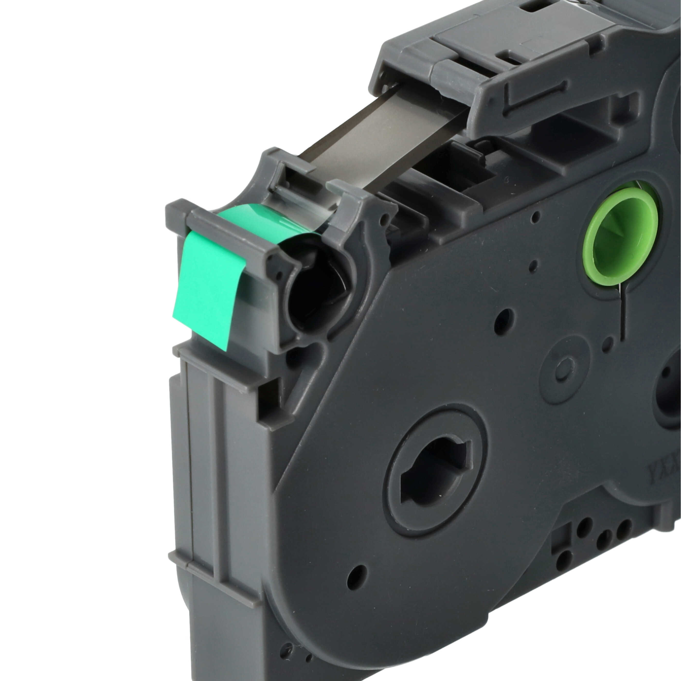 Label Tape as Replacement for Brother TZ-FX721, TZE-FX721, TZFX721, TZeFX721 - 9 mm Black to Green, Flexible