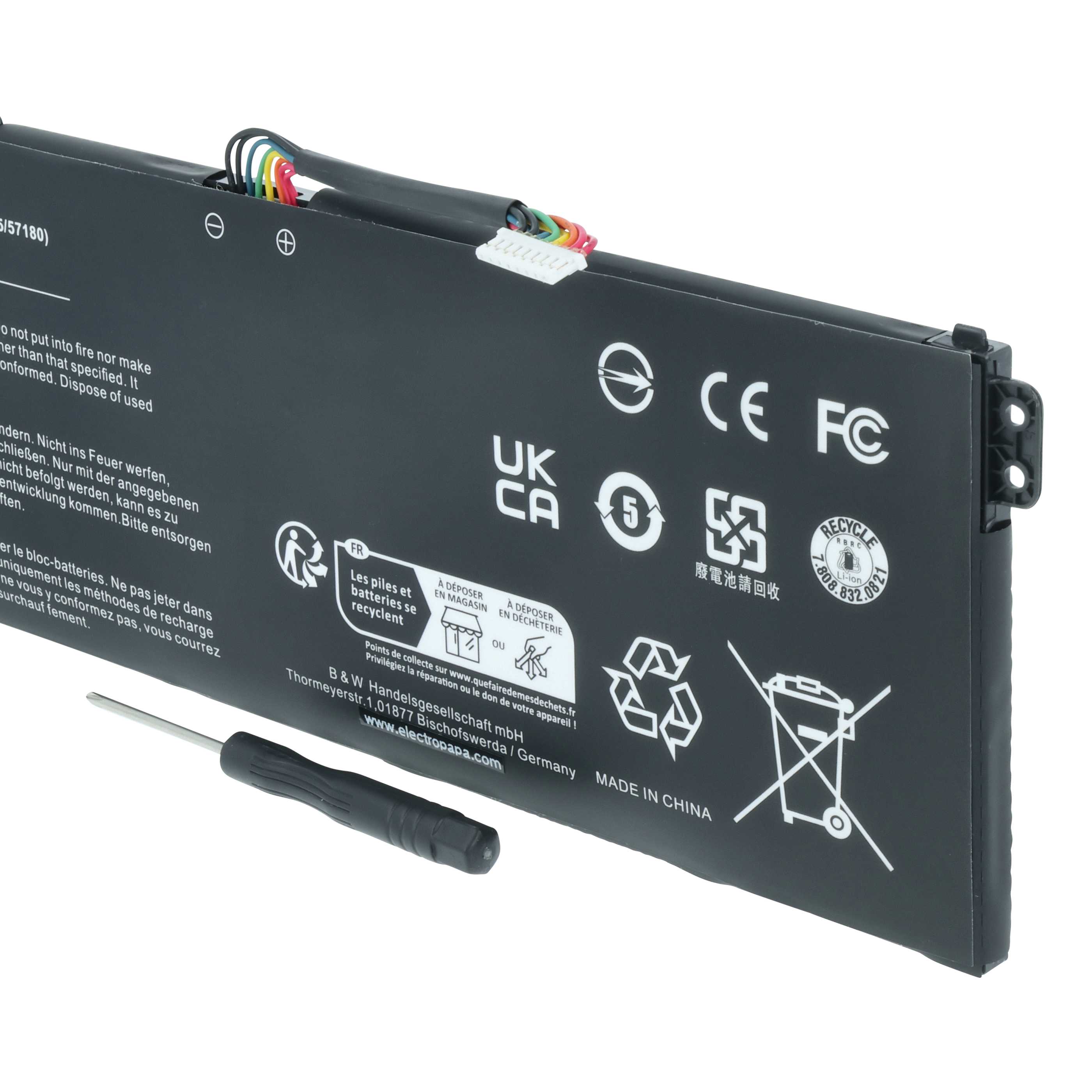 Batteria sostituisce Acer AC14B13J, 4ICP5/57/80, AC14B18J per notebook - 3500mAh 11,4V Li-Poly