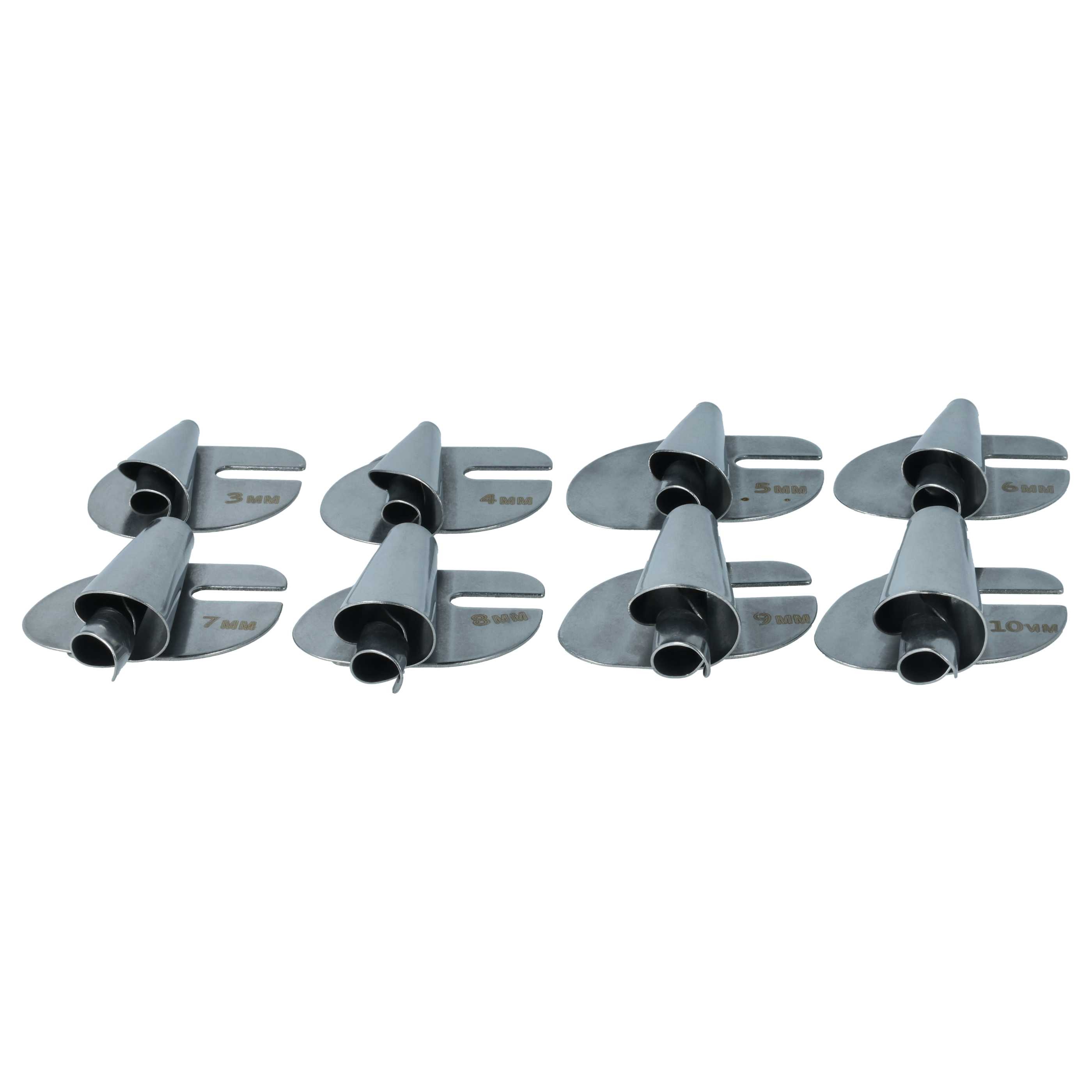 8x Rollsaumfuß passend für Nähmaschinen - In 8 Größen, 3/4/5/6/7/8/9/10 mm, Metall