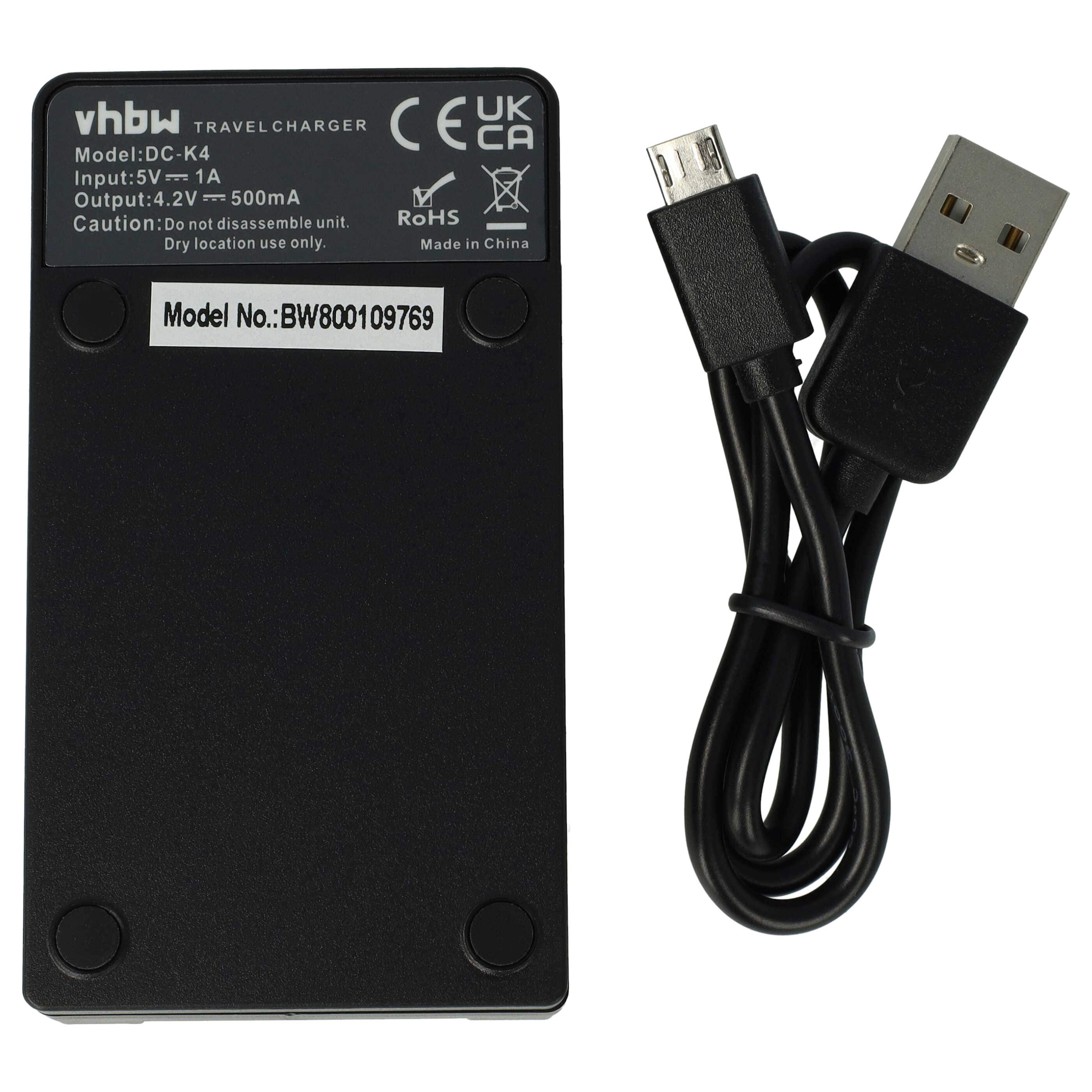 Battery Charger USB-C + Cable USB-C suitable for Kodak, Ricoh Caplio Digital Camera etc. - 0.5 A
