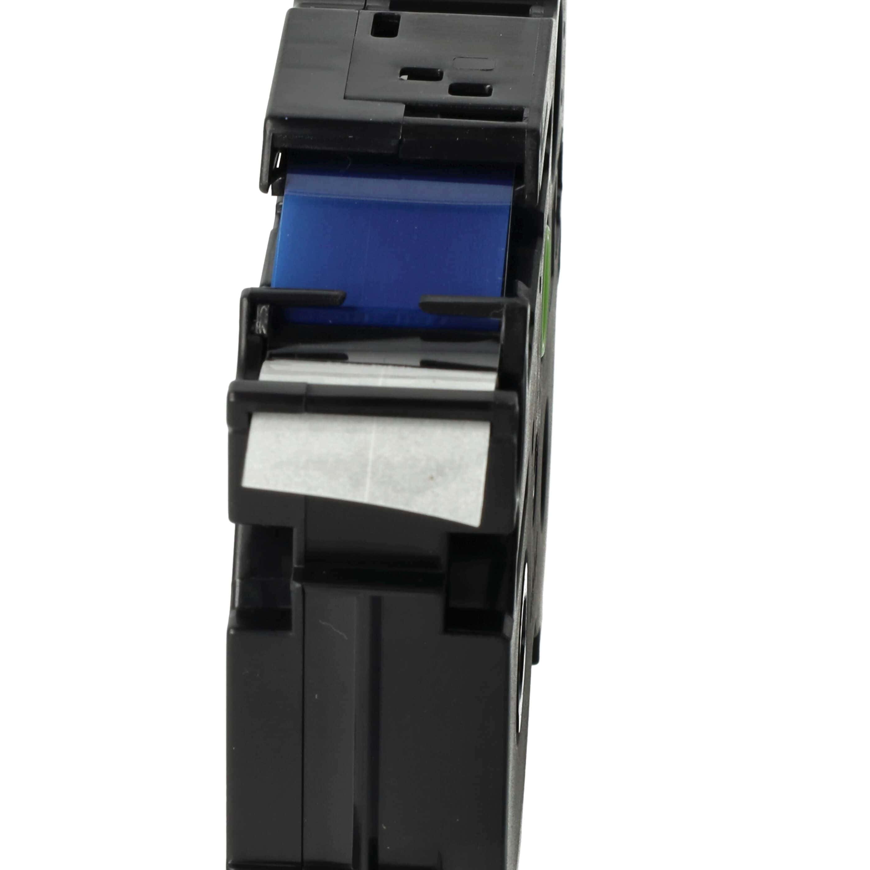 Cassette à ruban remplace Brother TZE-143 - 18mm lettrage Bleu ruban Transparent