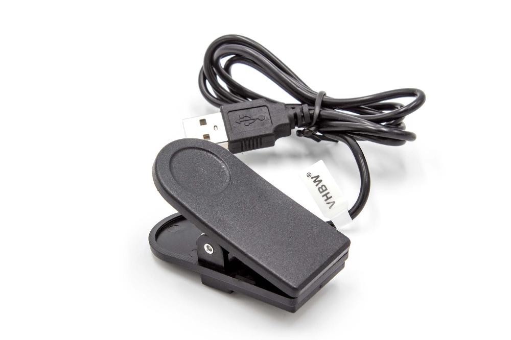 Cable de carga USB para smartwatch Garmin Forerunner - negro 96 cm con conector de 4 polos