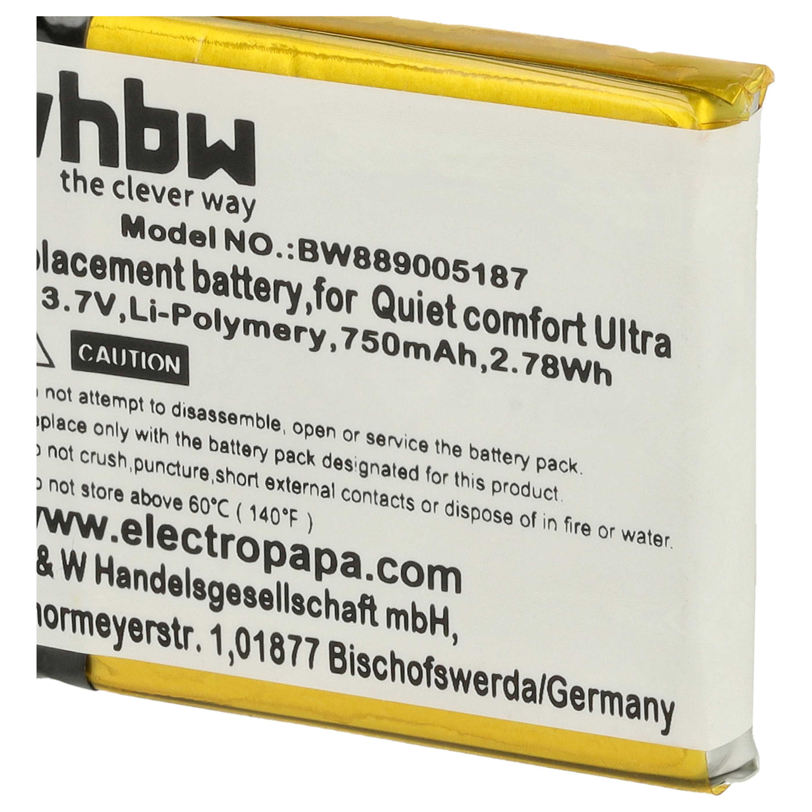 Akumulator do słuchawek bezprzewodowych Bose Quiet Comfort Ultra - 750 mAh 3,7 V LiPo