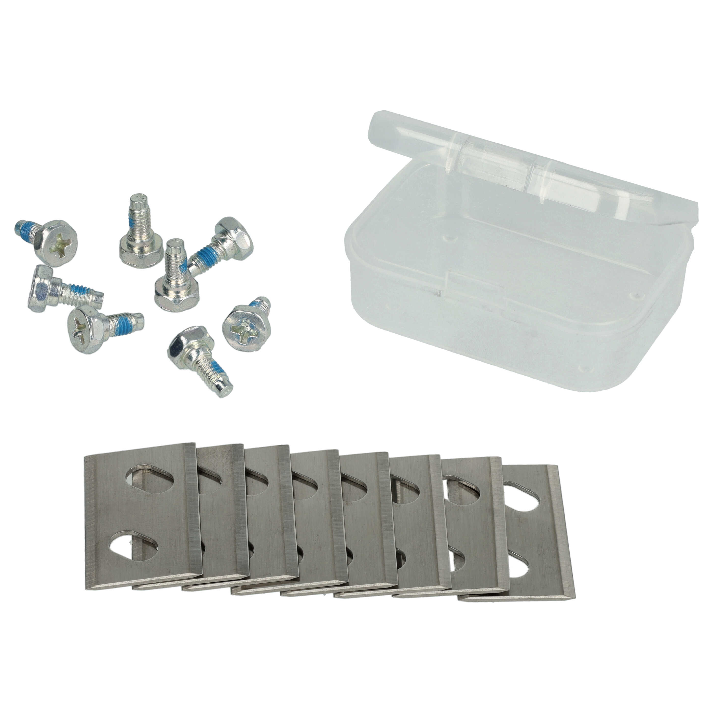 8x Exchange Blade replaces Arnold 1111-M6-1008 Cordless Lawnmower etc.chrome-carbon steel, Silver