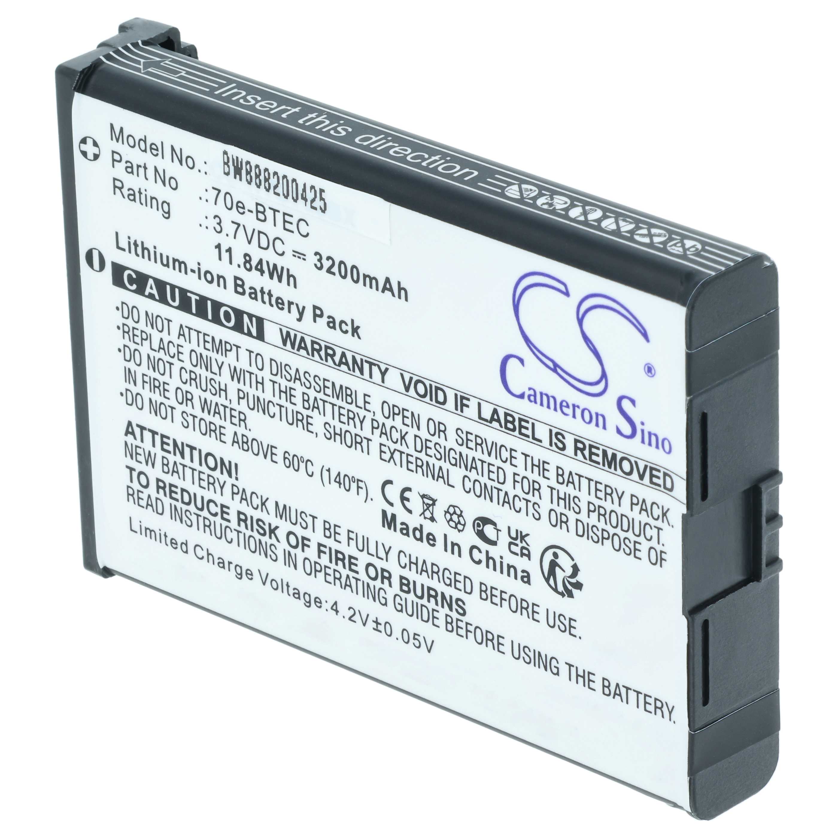 Handheld Computer Battery replaces Honeywell 60S-BATT-1, 70e-BTEC, BAT-EXTENDED-01 - 3200mAh, 3.7V