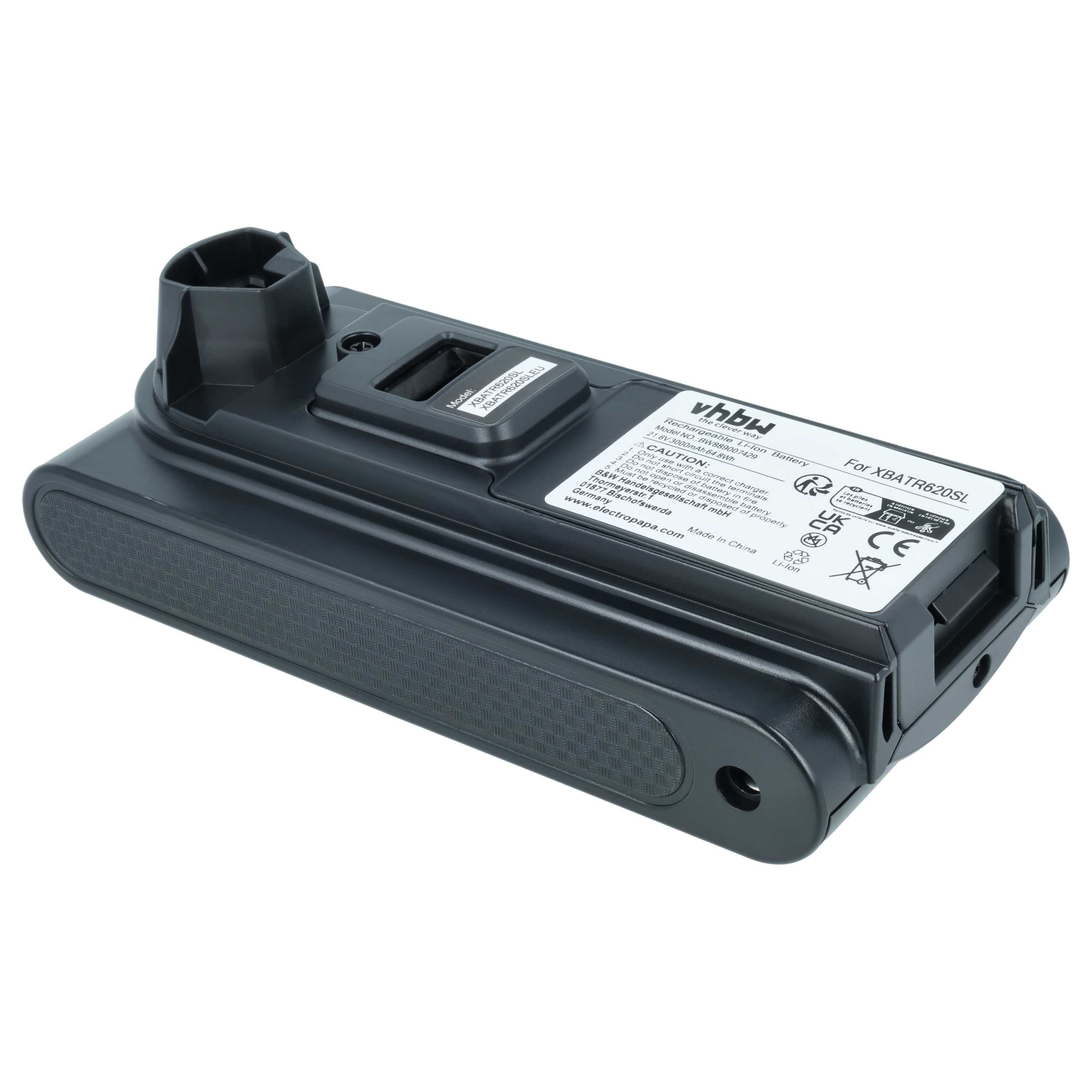 Battery replaces Shark XBATR620SL, XBATR625SLEU, XBATR625SL for Shark 3000mAh, 21.6V, Li-Ion