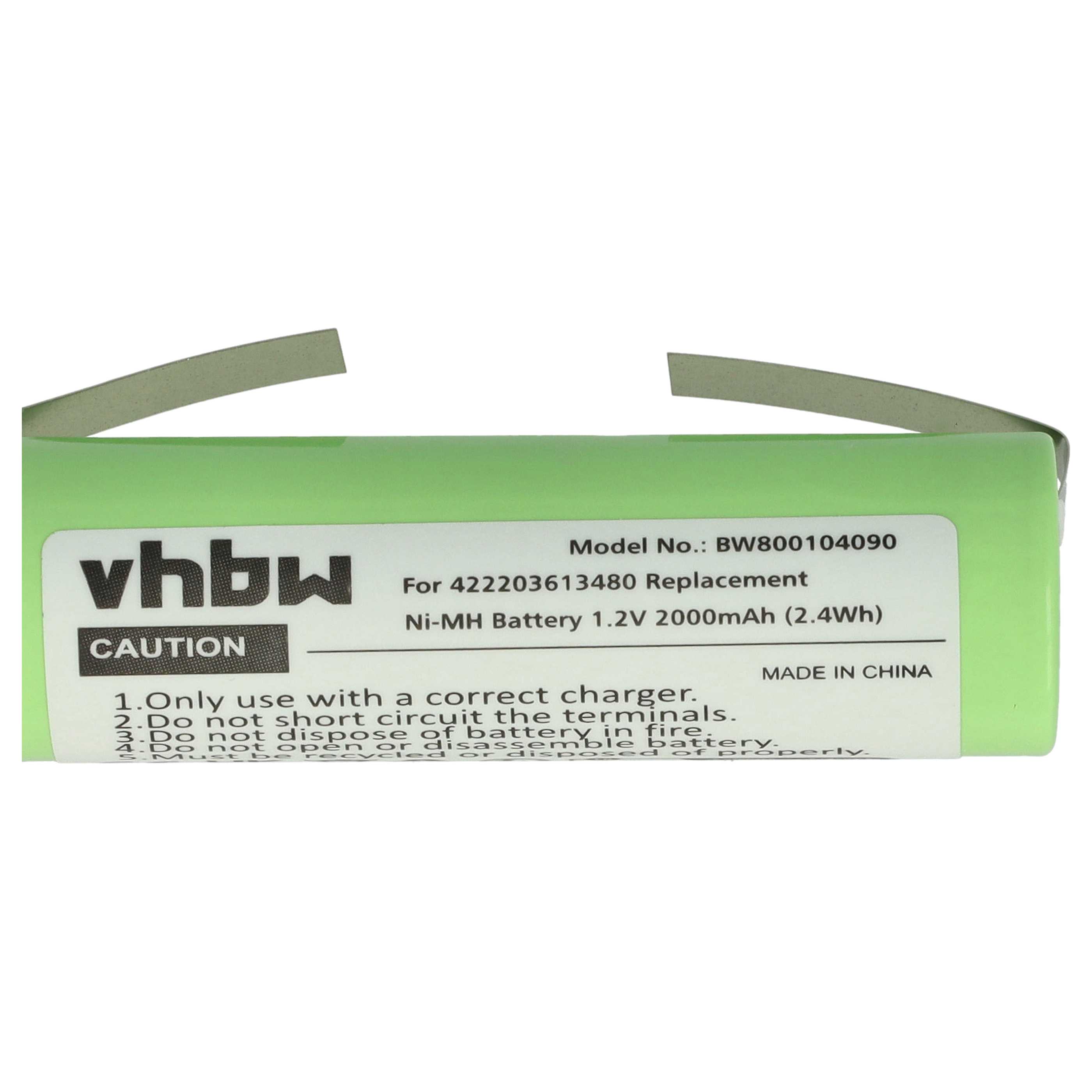 Electric Razor Battery Replacement for Philips 422203613480 - 2000 mAh 1.2 V NiMH