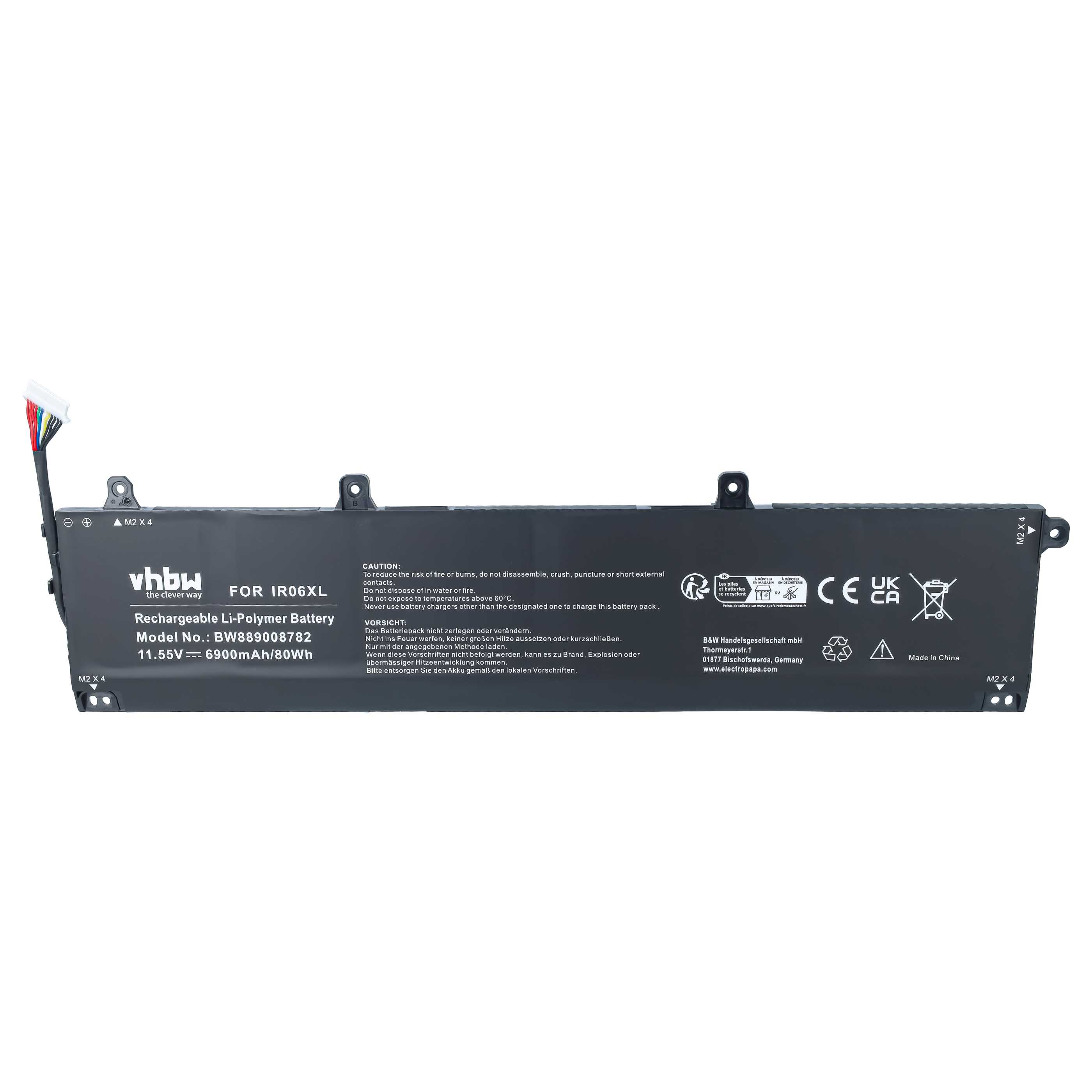 Notebook-Akku als Ersatz für HP IR06XL, M01523-2C1, IR06083XL für HP - 6900mAh 11,55V Li-Polymer