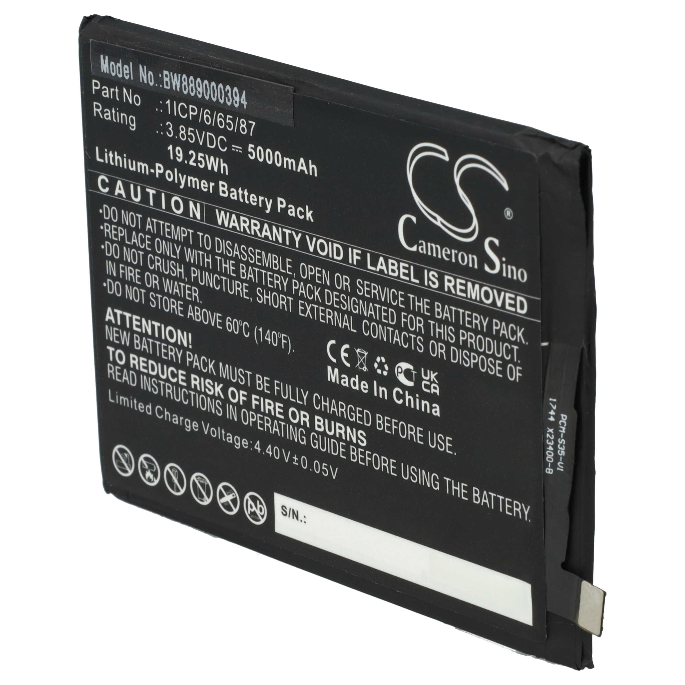 Mobile Phone Battery Replacement for Umi 1ICP/6/65/87 - 5000mAh 3.85V Li-polymer