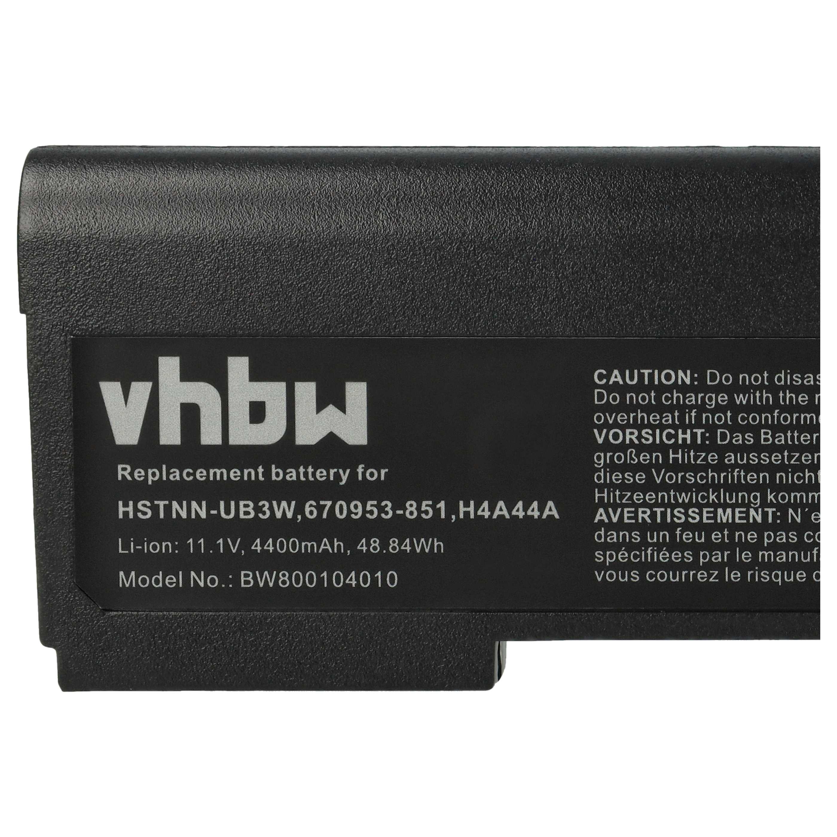 Batteria sostituisce HP 670953-341, 670953-851, 670954-851 per notebook - 4400mAh 11,1V Li-Ion nero