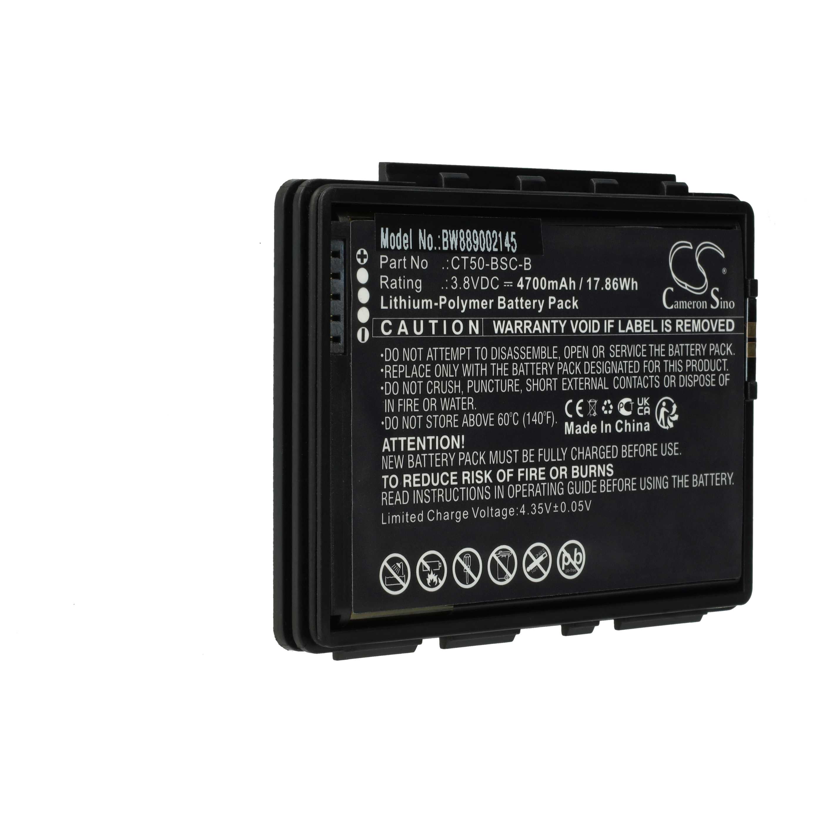 Mobilcomputer PDA-Akku (5 Stück) als Ersatz für Honeywell CT50-BSC-B, 318-055-018 - 4700mAh 3,8V Li-Polymer