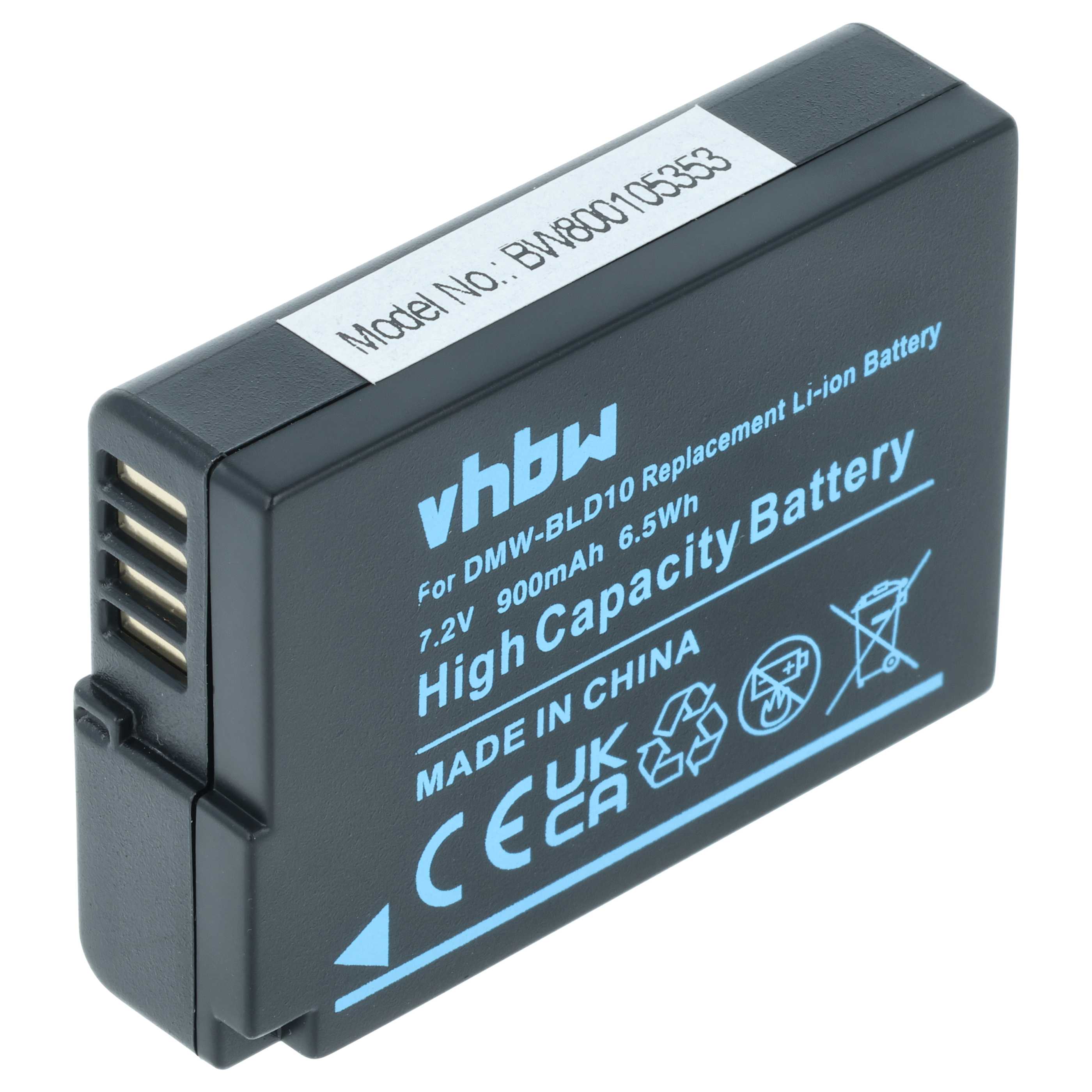 Battery replaces Panasonic DMW-BLD10, DMW-BLD10PP, DMW-BLD10E - 950mAh, 7.2V, Li-Ion with Info Chip