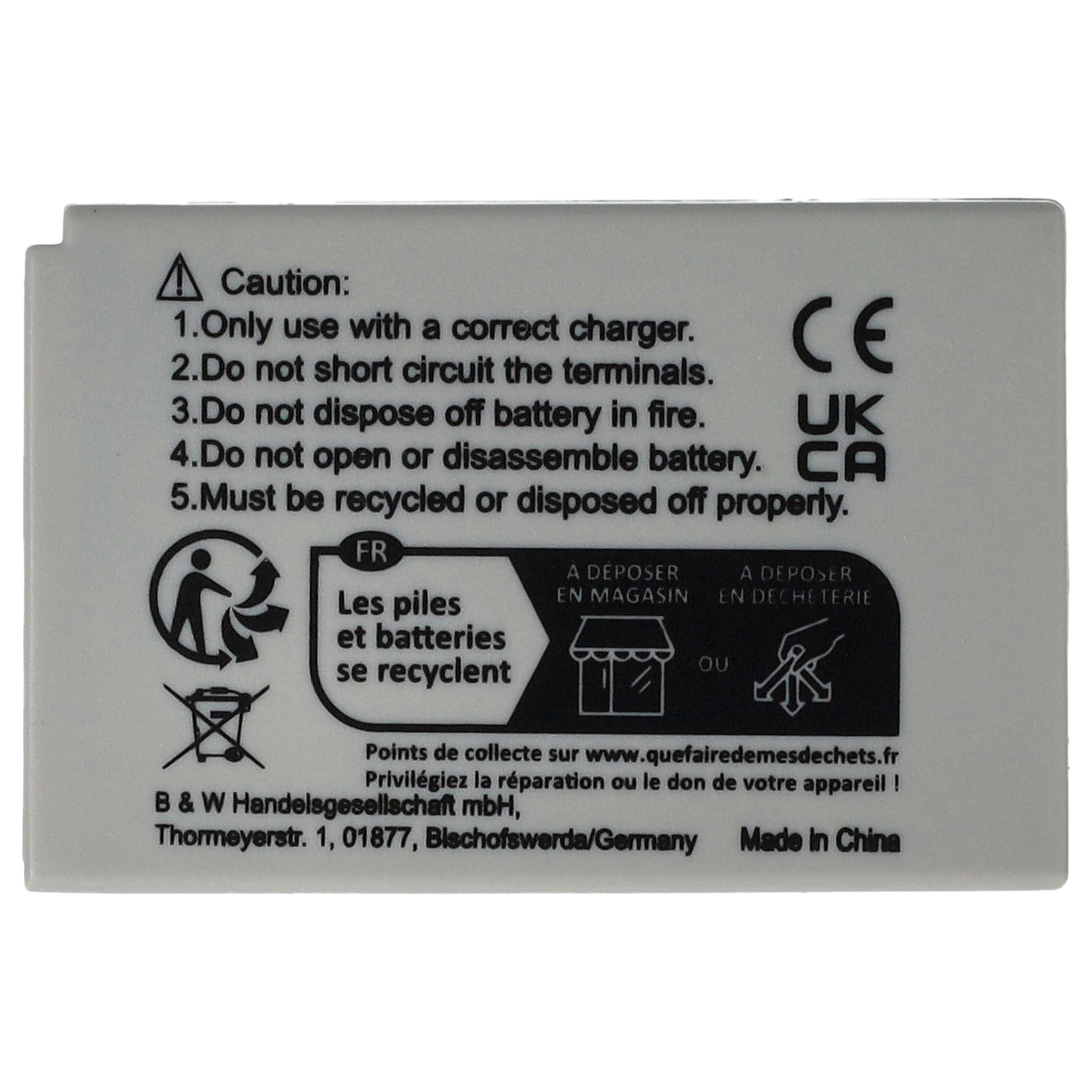 Videocamera Battery replaces Sanyo DB-L40AU, DB-L40 - 800 mAh 3.7 V Li-Ion