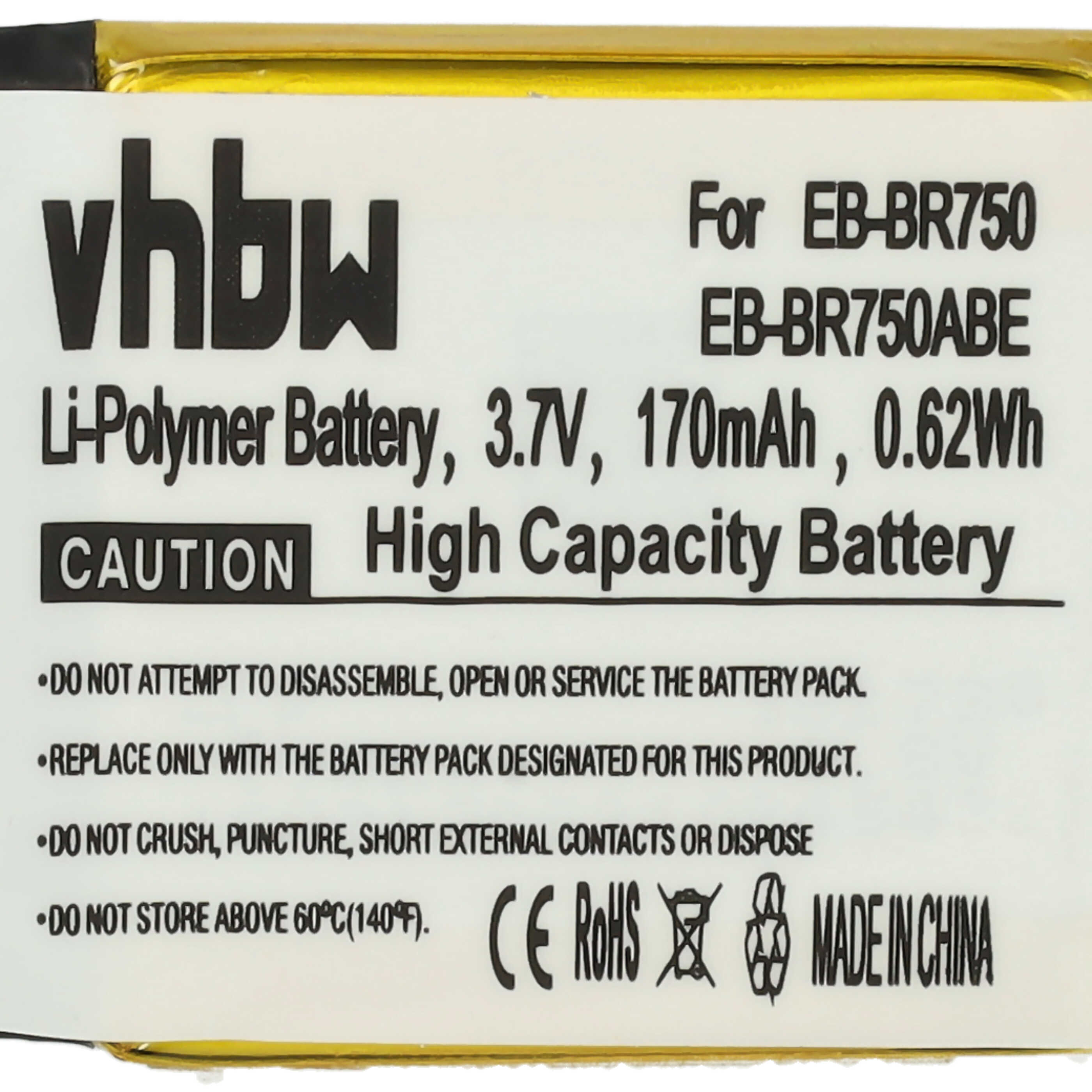 Smartwatch Battery replaces Samsung EB-BR750, EB-BR750ABE - 170 mAh 3.7 V Li-polymer + Tools