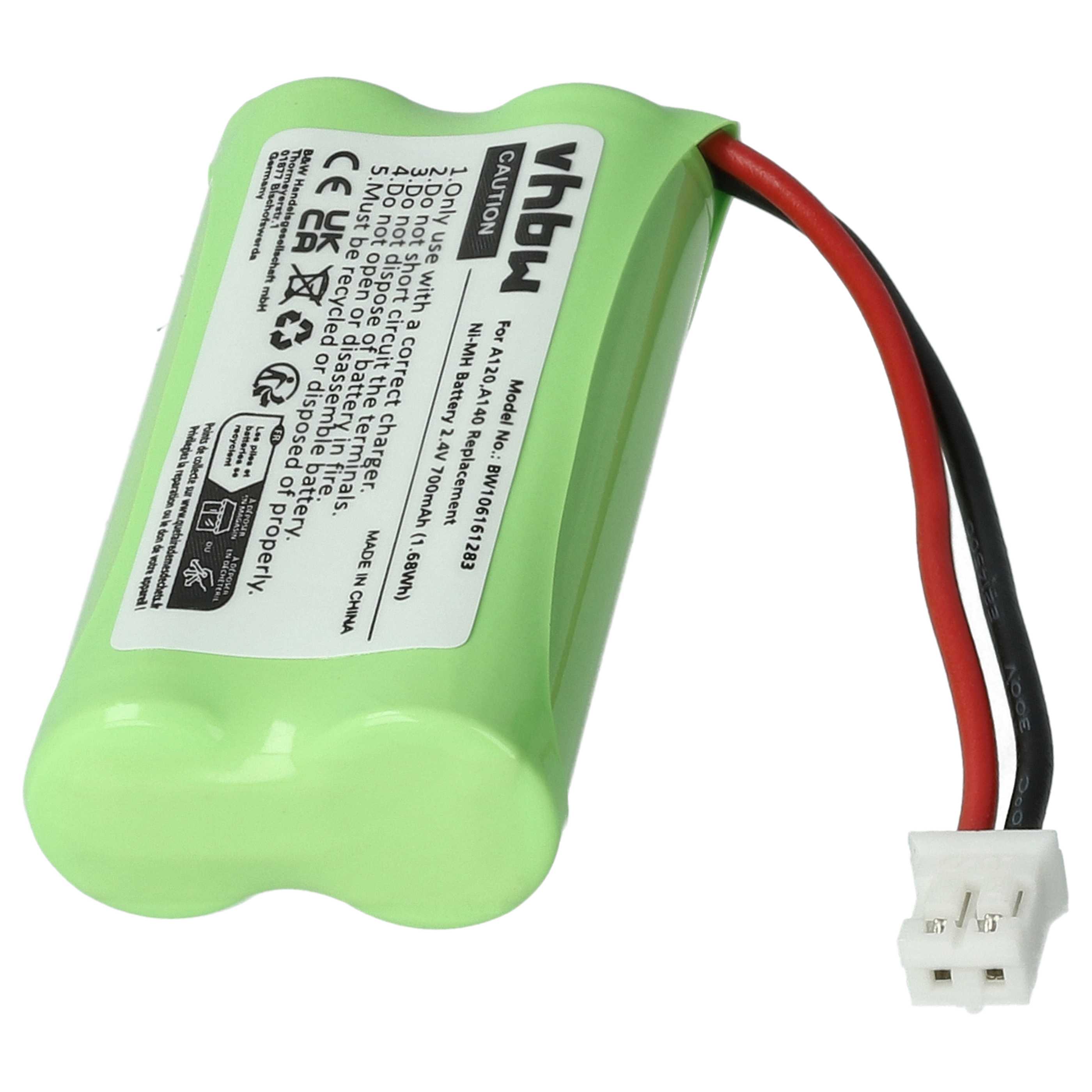 5x Batteries remplace 55AAAHR2BMX, 220382C1, 220436C1, 41AAAH2BMX pour téléphone T-Com - 700mAh 2,4V NiMH