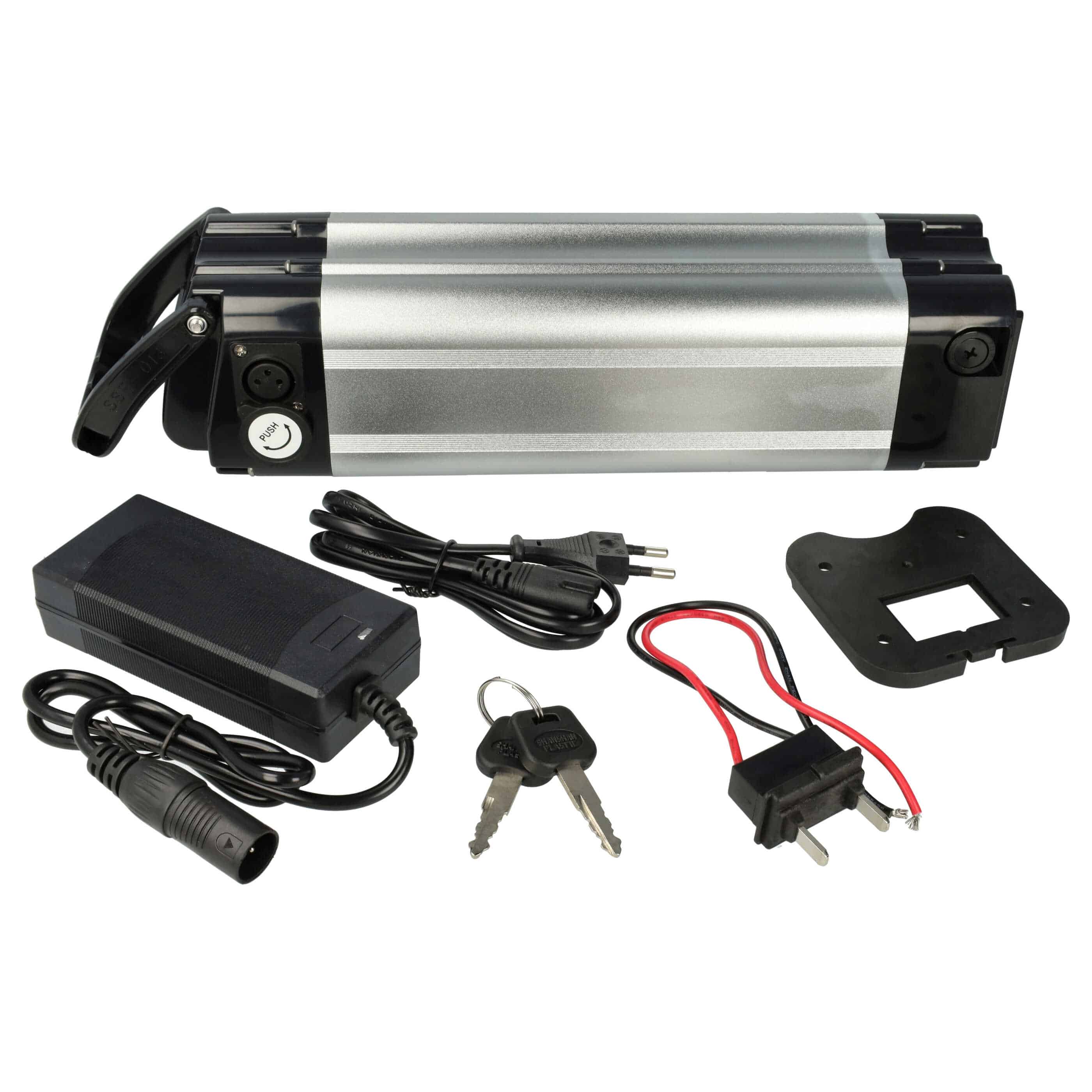 E-Bike Battery for Prophete Alu-Rex / Hagebaumarkt / Hofer / Praktiker / Aldi - 10000mAh 24V Li-Ion, black / s