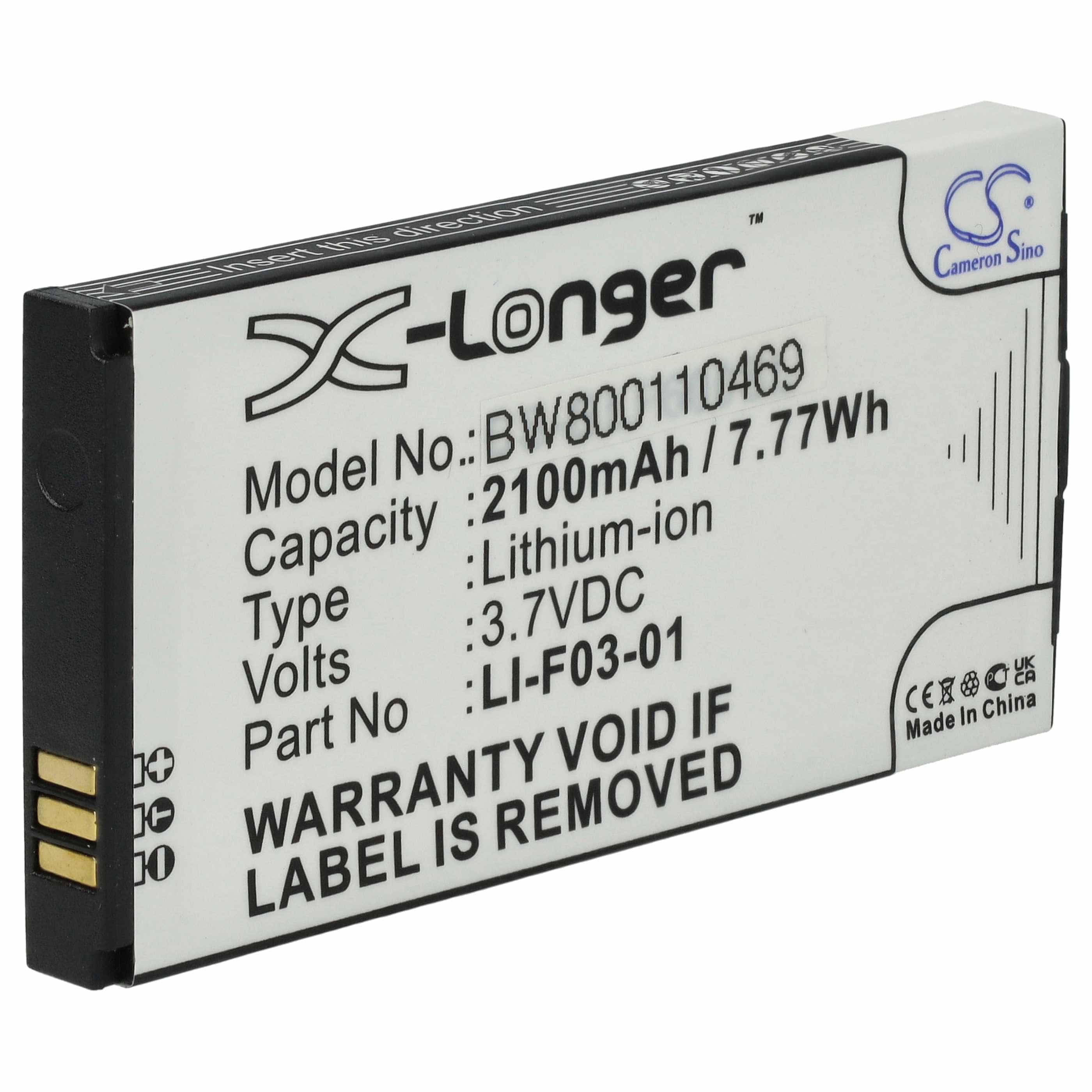 Akumulator do nawigacji GPS zamiennik LI-F03-01 - 2100 mAh 3,7 V Li-Ion