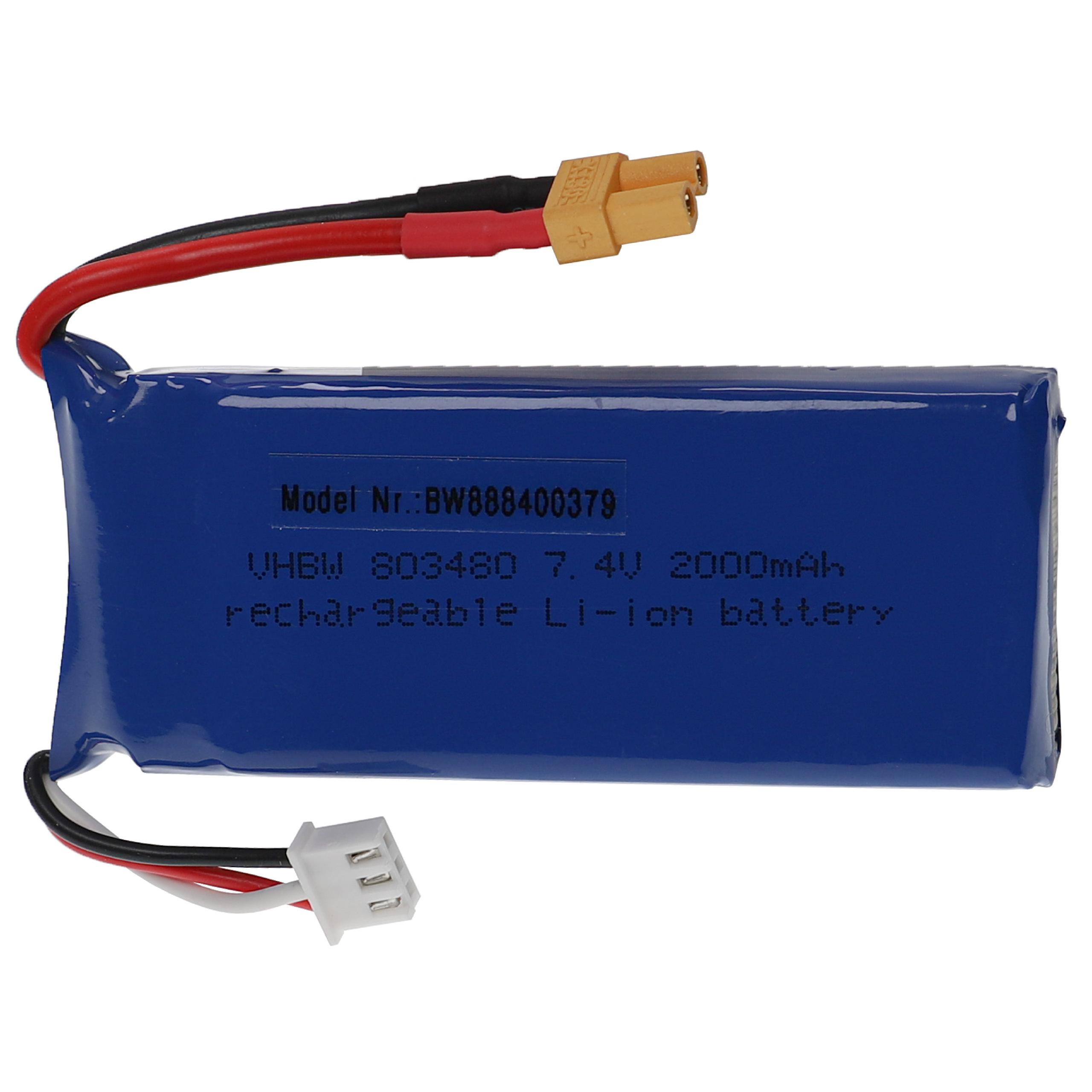Batterie pour modèle radio-télécommandé - 2000mAh 7,4V Li-polymère, XT30