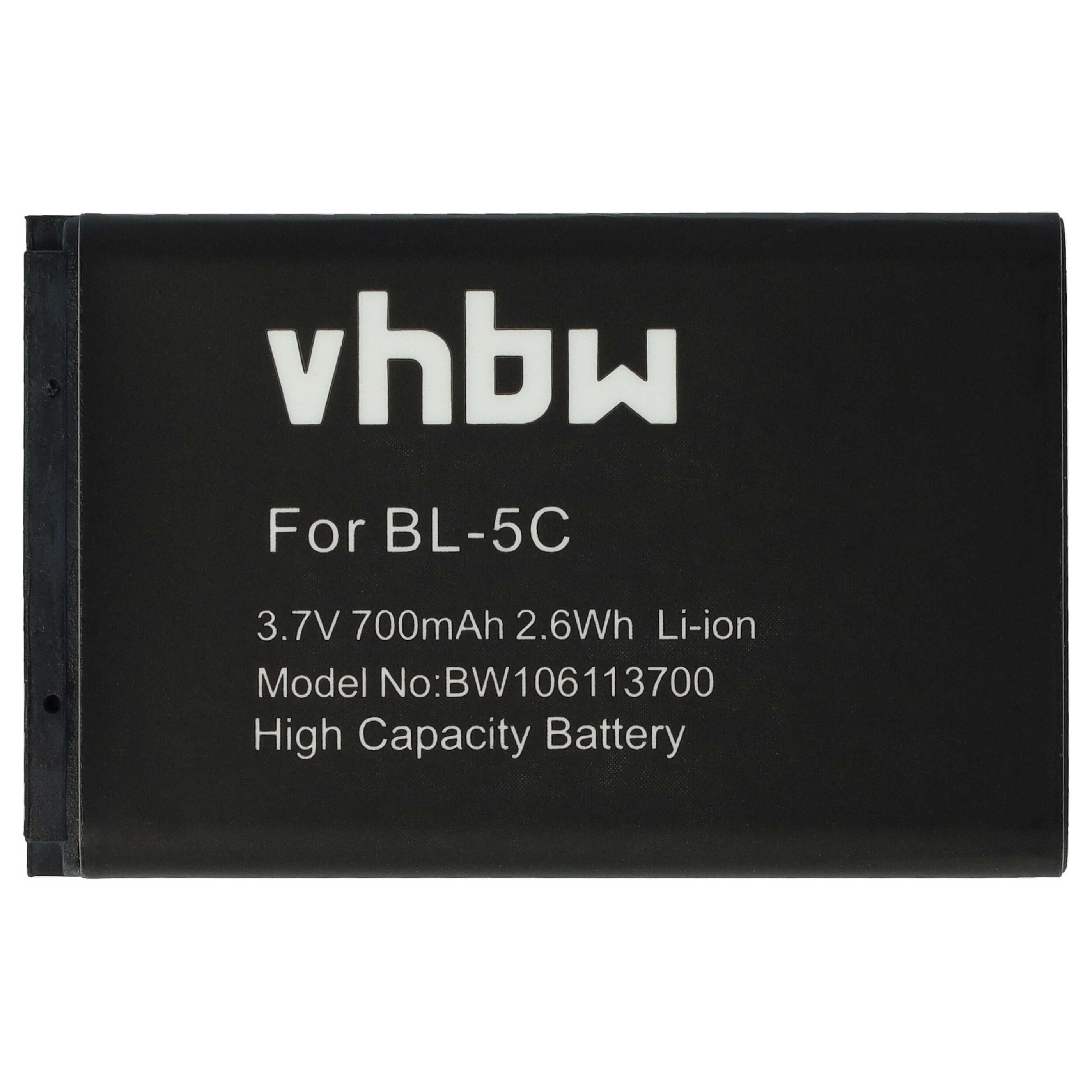 Batterie remplace HX-N3650A, BA-01, HXE-W01 pour récepteur GPS bluetooth - 700mAh 3,7V Li-ion