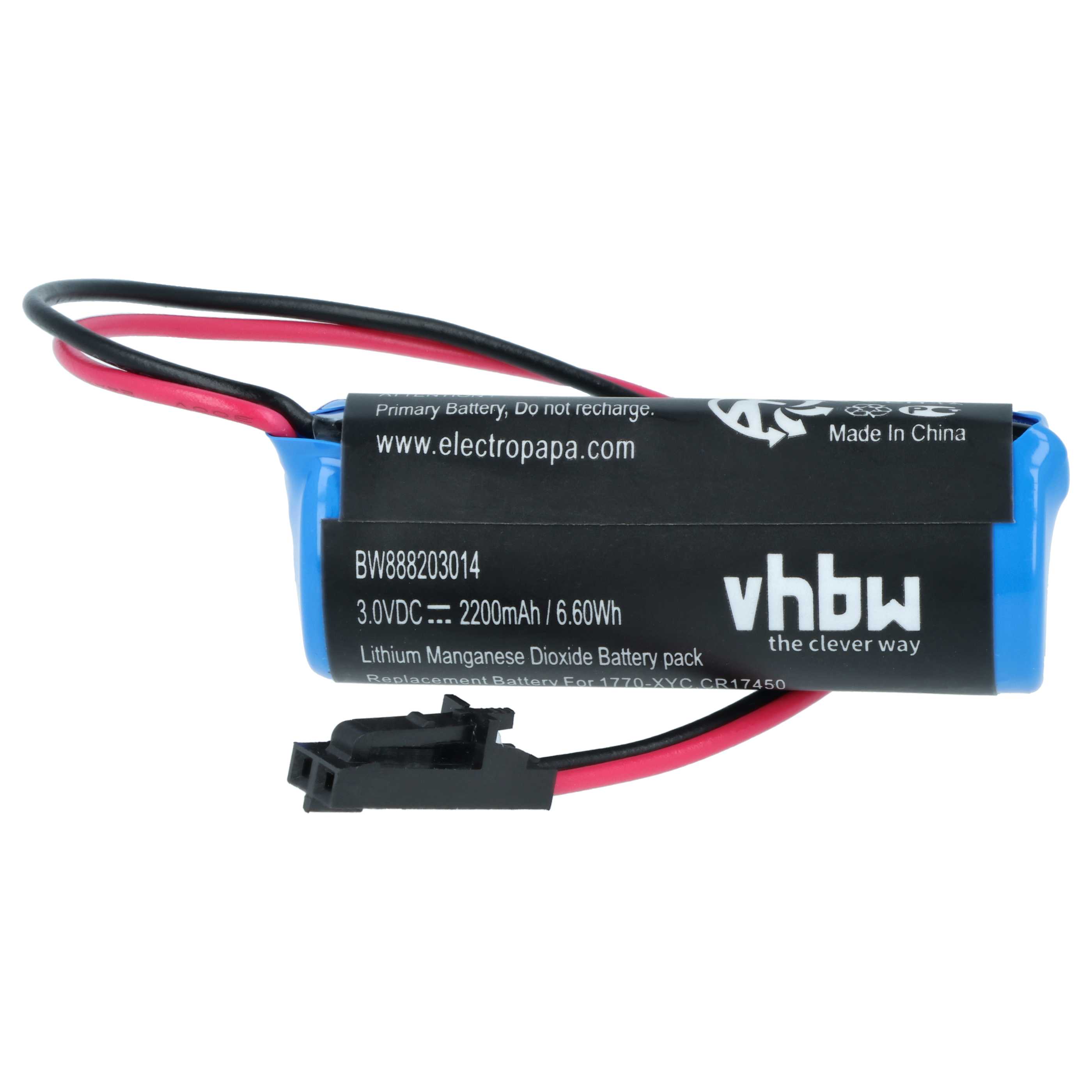 Bateria do PLC programowalnego sterownika zamiennik Allen Bradley 1770-XYC, 1770-XYC/A - 2200 mAh 3 V Li-MnO2