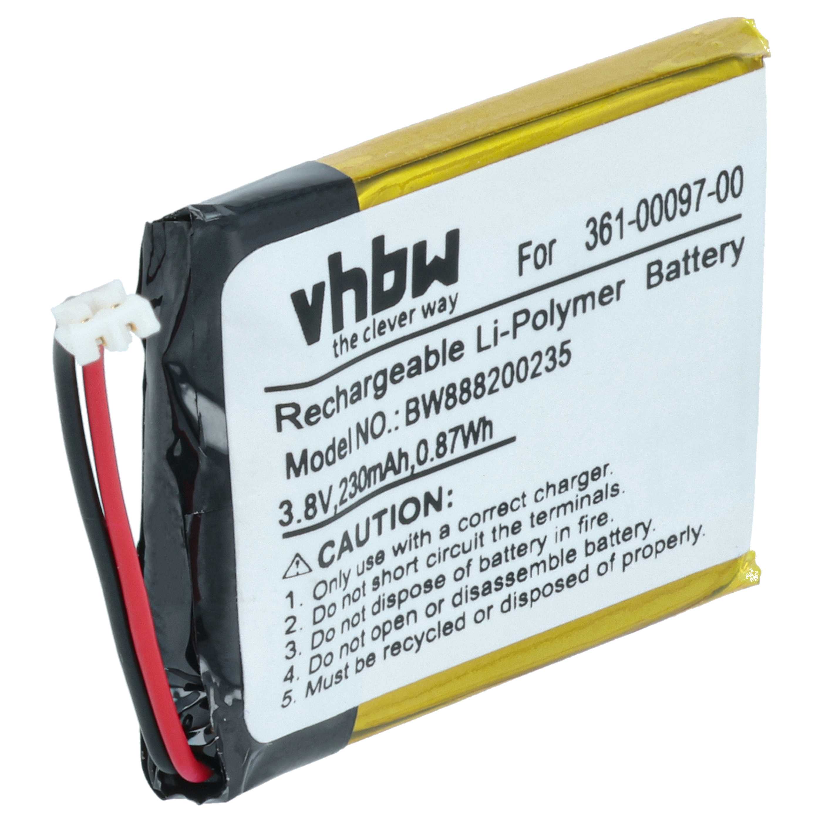 Smartwatch Battery Replacement for Garmin 361-00097-00 - 230 mAh 3.7 V Li-polymer