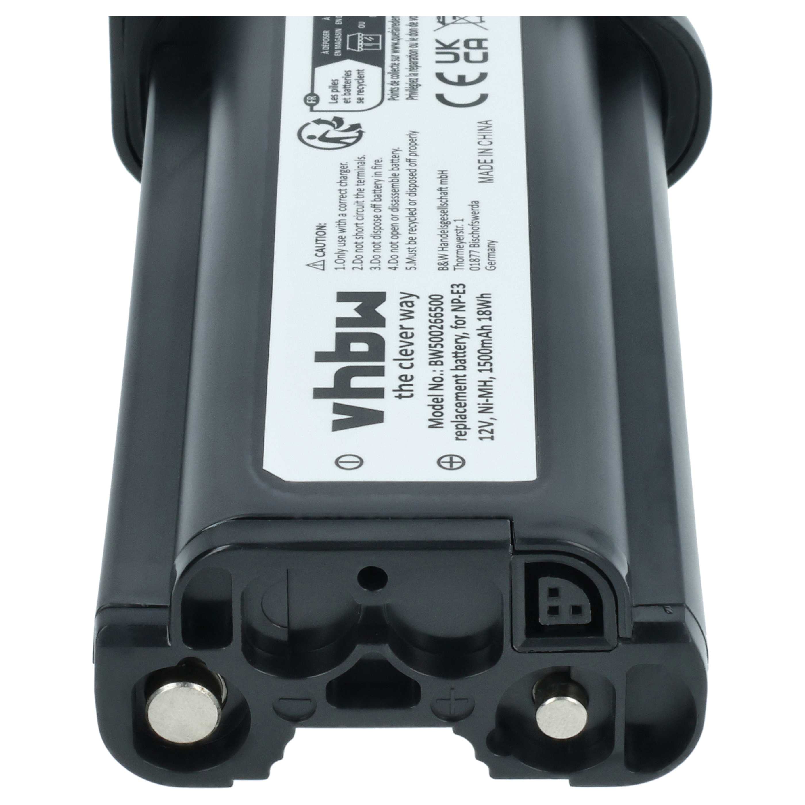 Batterie remplace Canon NP-E3 pour appareil photo - 1500mAh 12V NiMH