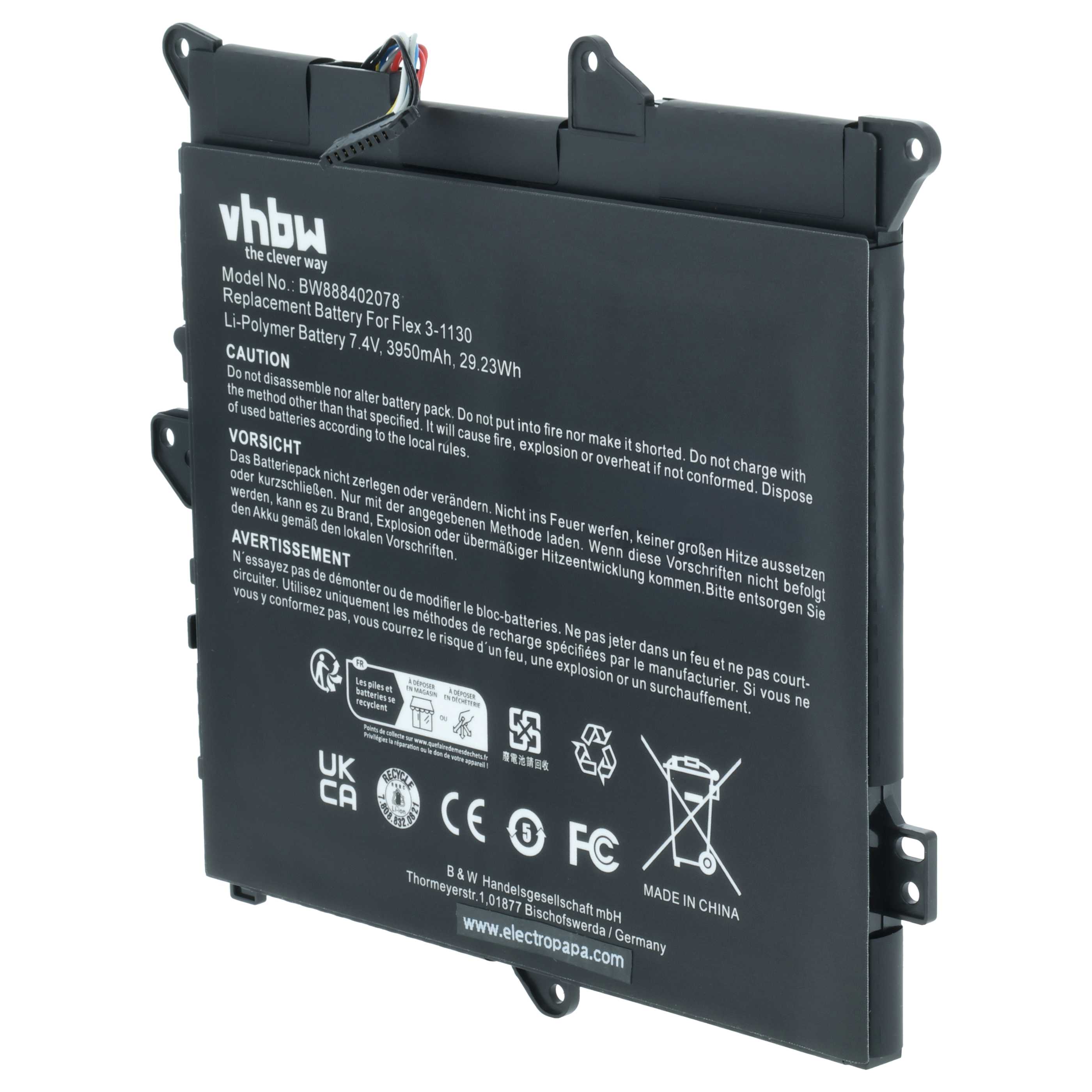 Akumulator do laptopa zamiennik Lenovo 5B10K10168, 5B10H11758, 5B10H09630, 5B10H09632 - 3950 mAh 7,4 V LiPo