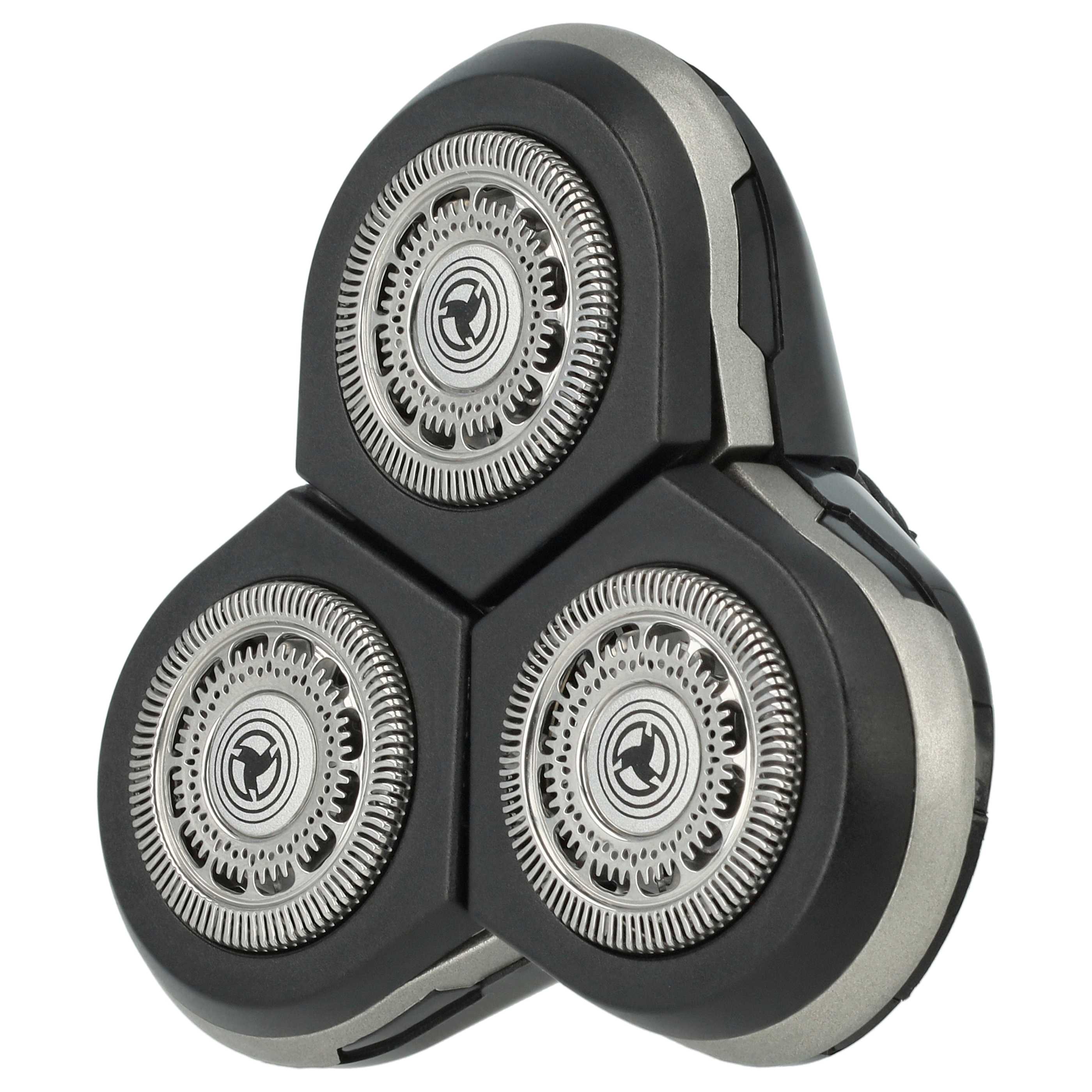 3x cabezales reemplaza Philips RQ12/42, RQ12/50, RQ12/40, RQ12/41, RQ12/51 para afeitadoras Philips - negro