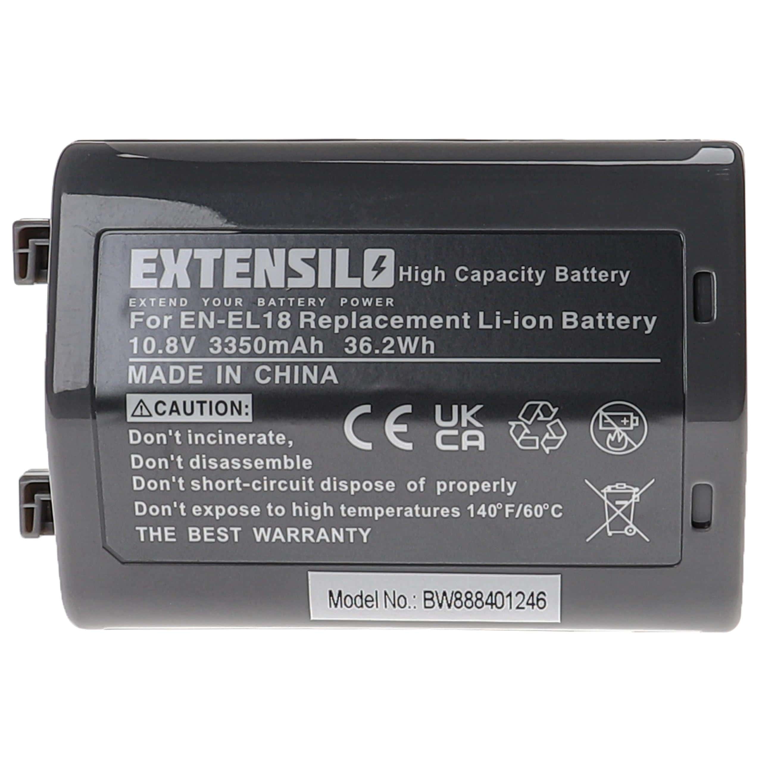 Battery Replacement for Nikon EN-EL18 - 3350mAh, 10.8V, Li-Ion