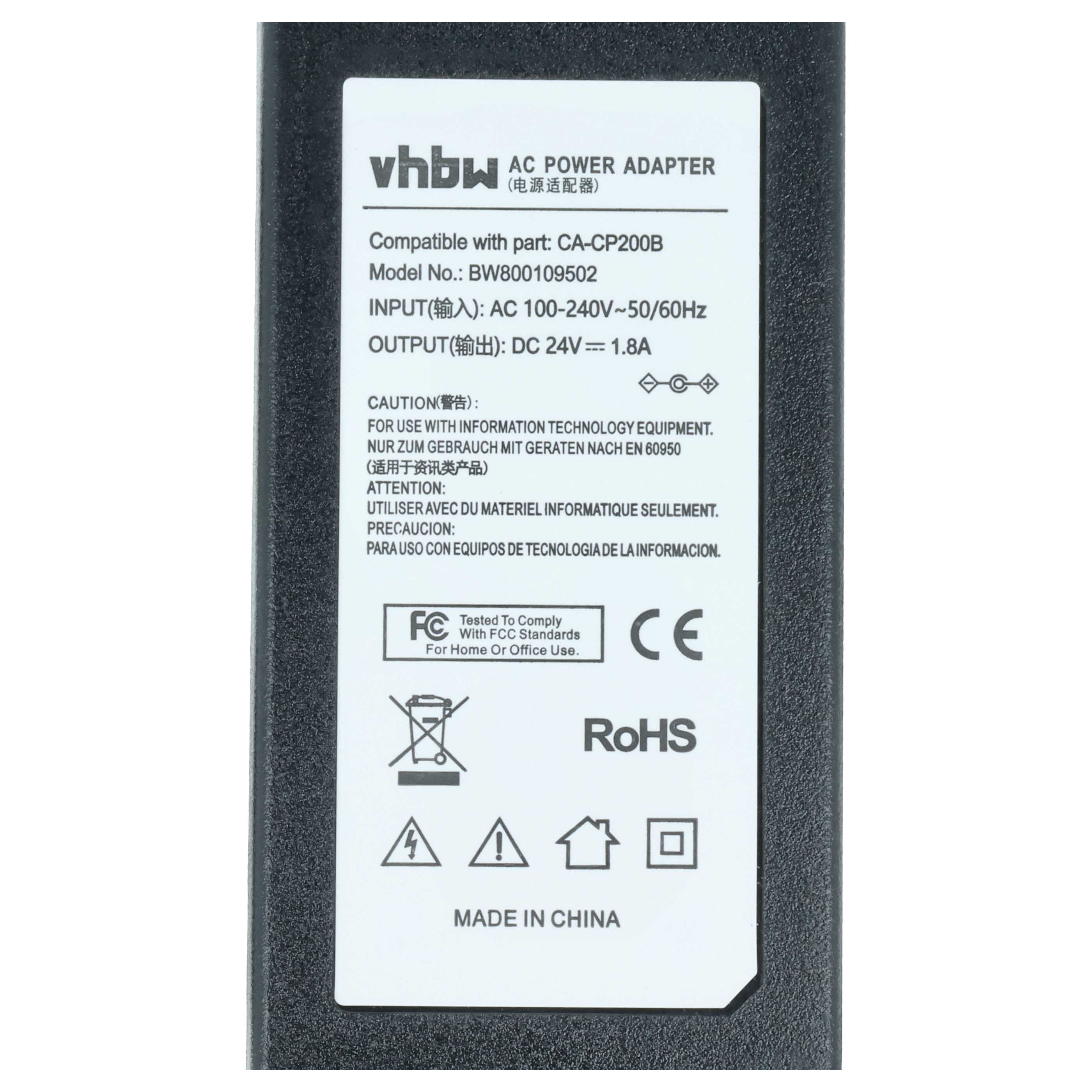Mains Power Adapter replaces Canon CA-CP200B, CA-CP200W Printer etc. - 43.20 W