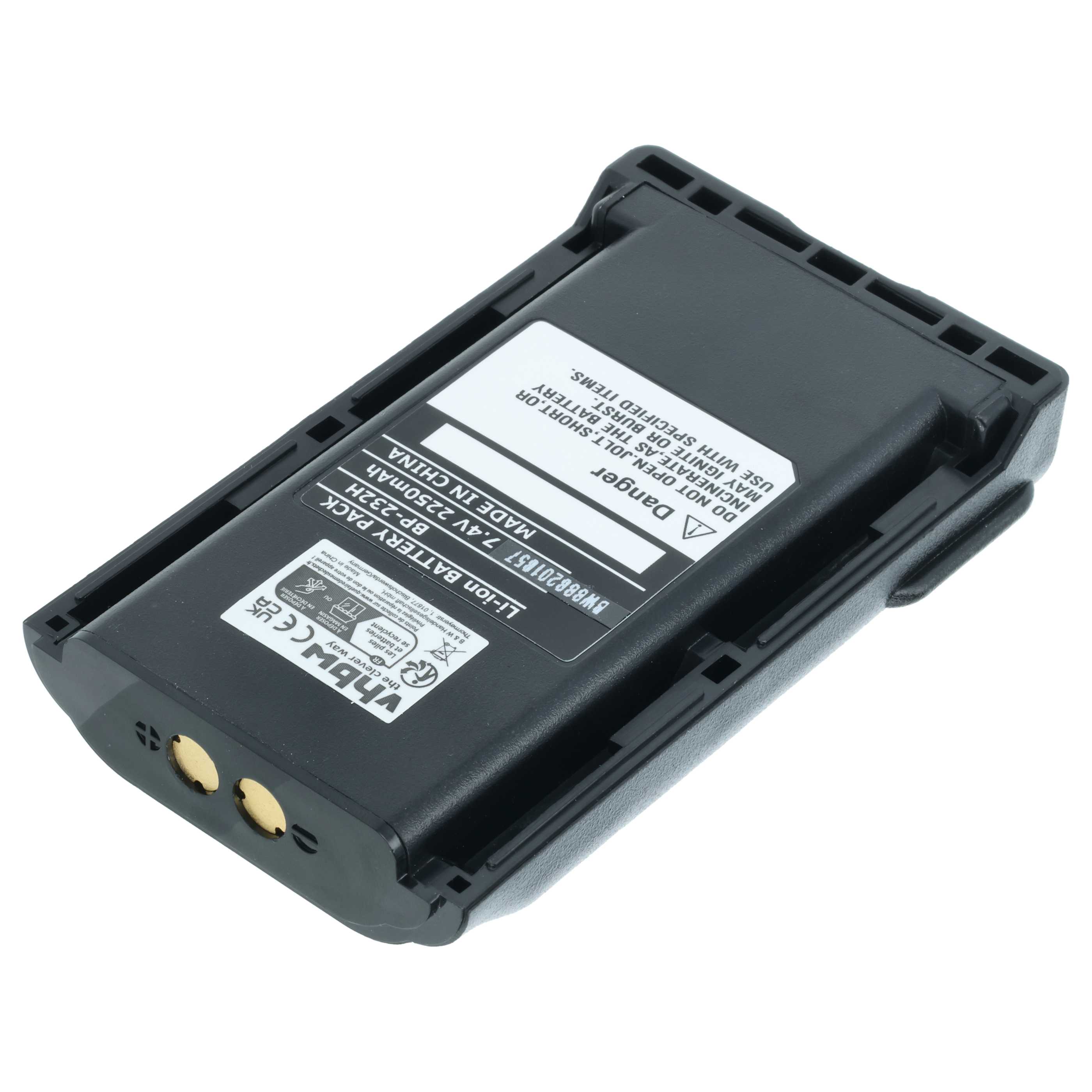 Radio Battery replaces Icom BJ-2000, BP-232, BP-232H, BP-231, BP-231N, BP-230, BP-230N - 2250 mAh 7.2 V Li-Ion
