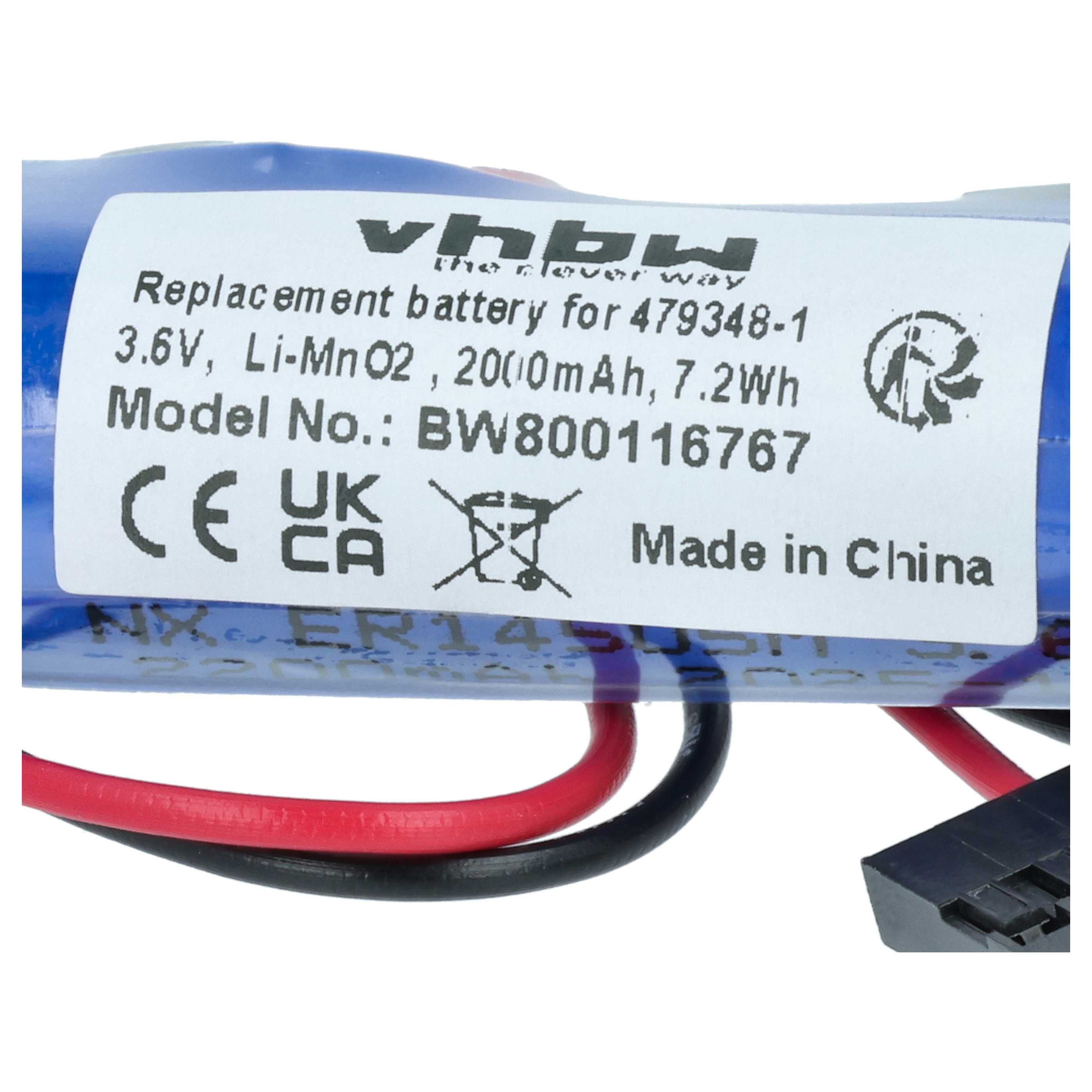 2x Batería reemplaza Toshiba ER6V, 479348-1 para controlador (2000 mAh, 3,6 V, Li-MnO2)
