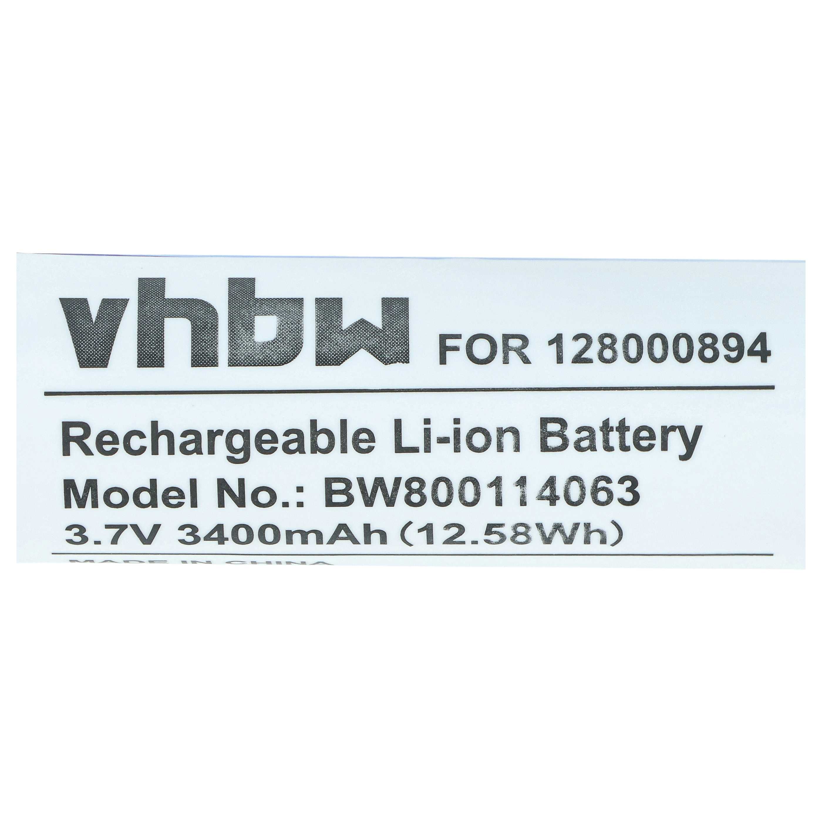 2x Batteries remplace 128000894, RBP-GM40 pour scanner de code-barre Datalogic - 3400mAh 3,7V