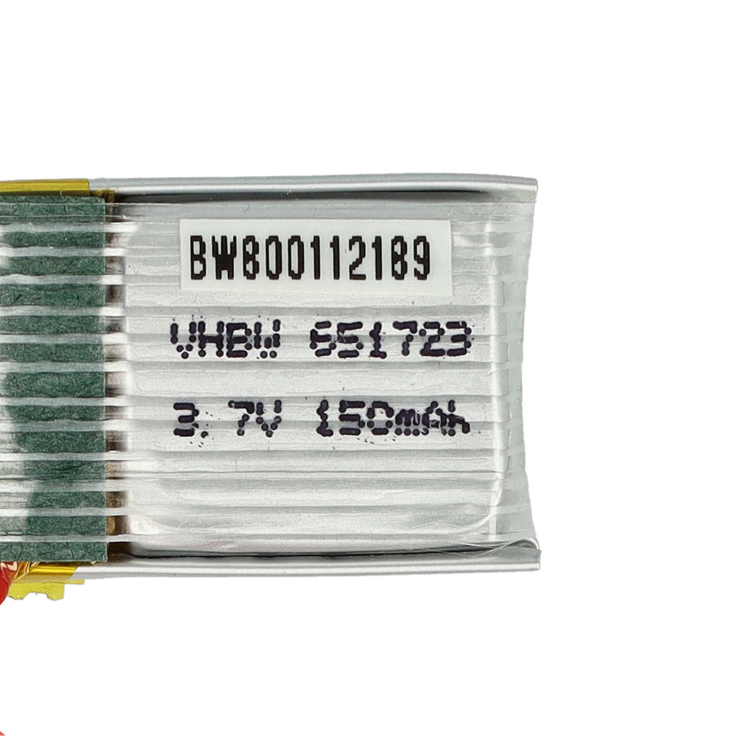 Batteria per modellini RC JJRC, Syma H20 - 150mAh 3,7V Li-Poly, Walkera a 2 pin