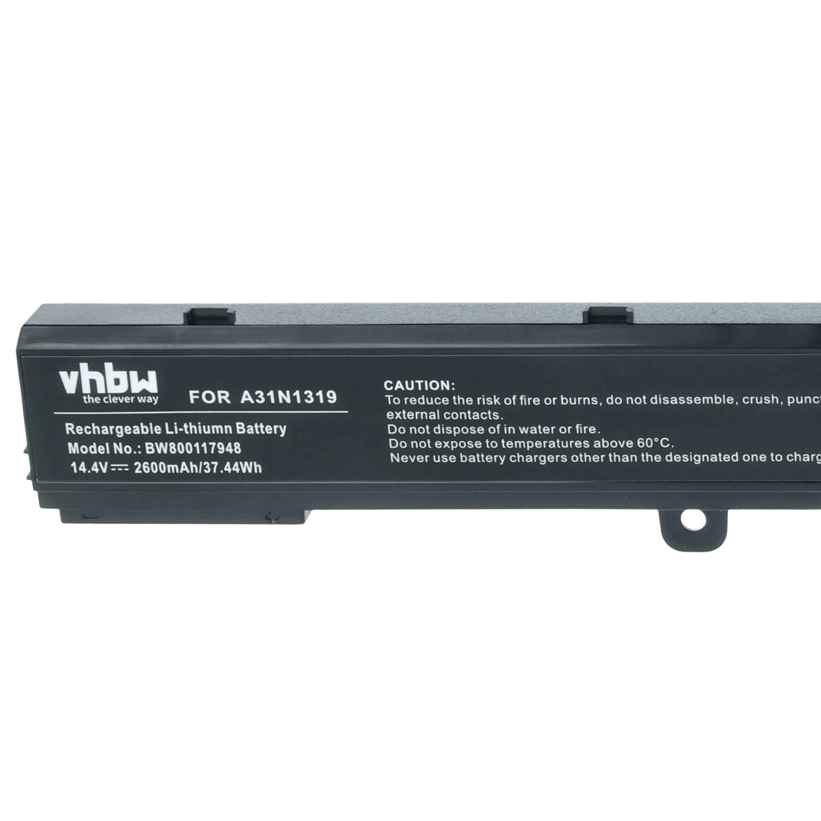 Akumulator do laptopa zamiennik Asus 0B110-00250100M - 2600 mAh 14,4 V Li-Ion, czarny