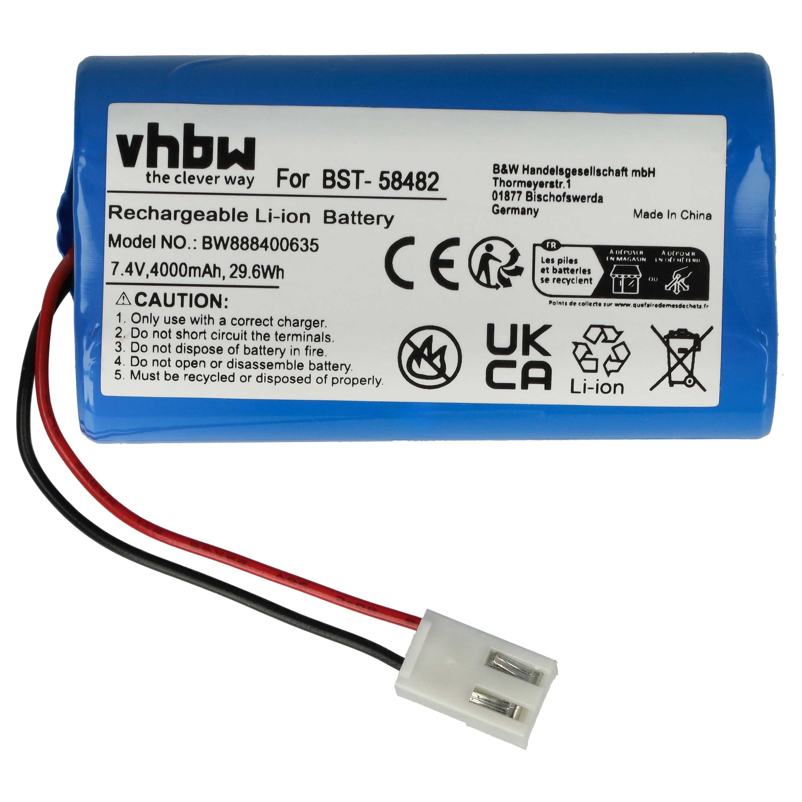 Batteria per pulitrice sostituisce Bestway BST-58482 Bestway Flowclear Aquatronix - 4000mAh 7,4V Li-Ion
