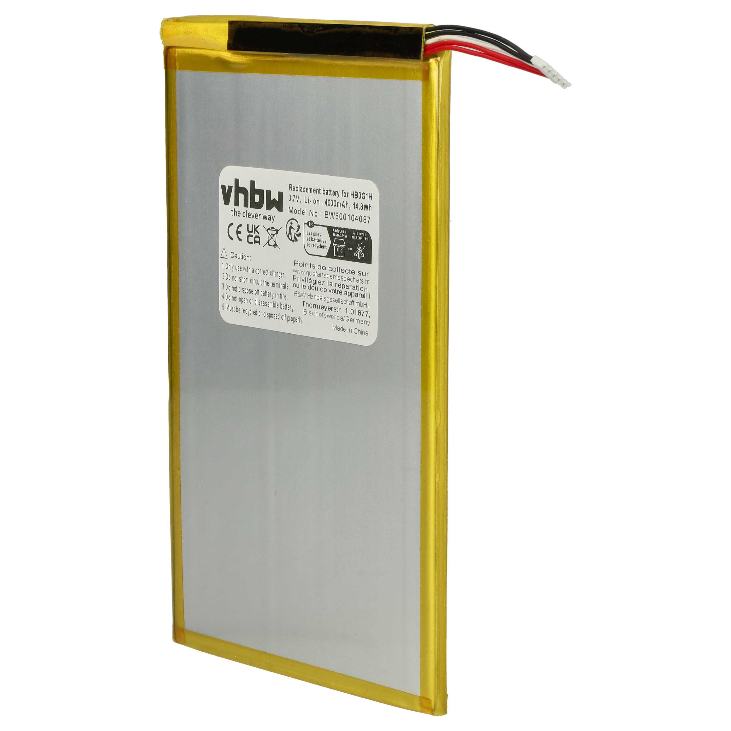 Tablet Battery replaces HB3G1H - 4000 mAh 3.7 V Li-polymer