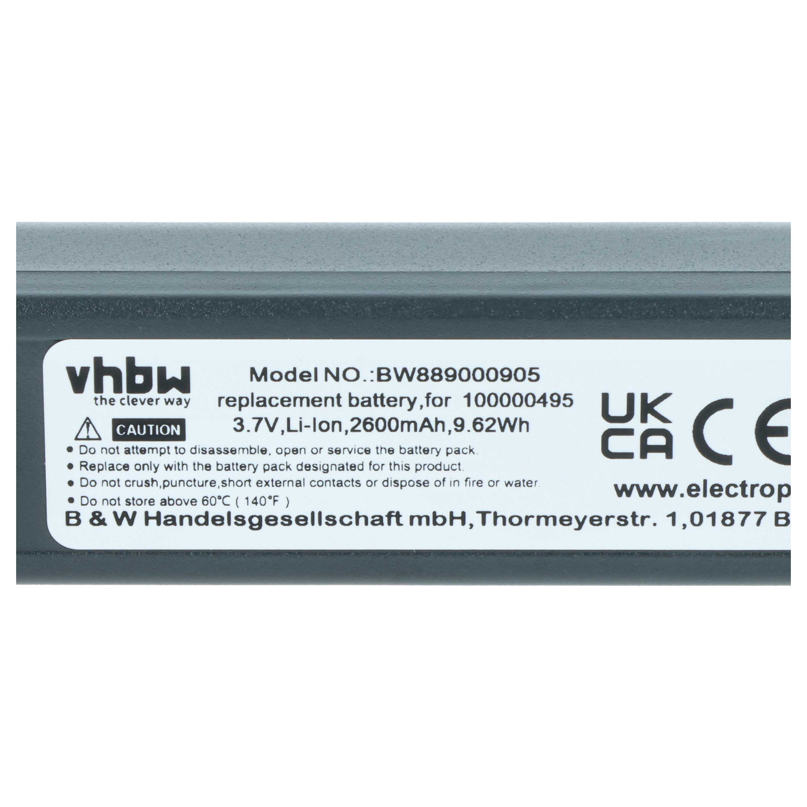 2x Akku als Ersatz für Honeywell 013283, 100000495 für Honeywell Barcodescanner - 2600mAh 3,7V Li-Ion