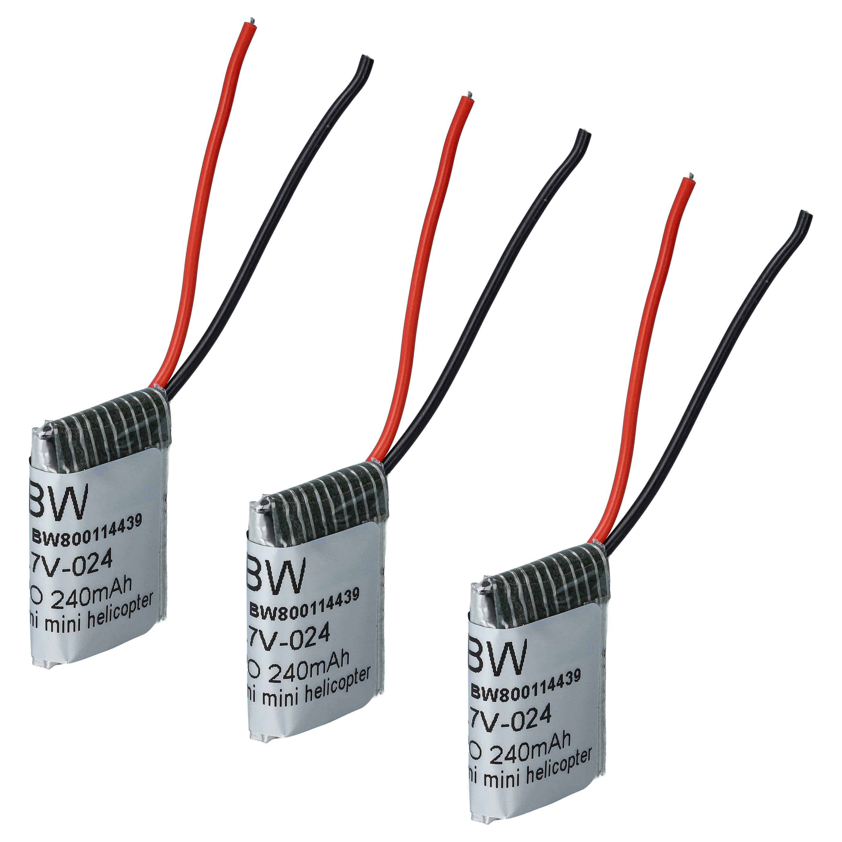 Drone Battery 3 Units for Syma S107G S108G 240 mAh 3.7 V Li Ion 889004557