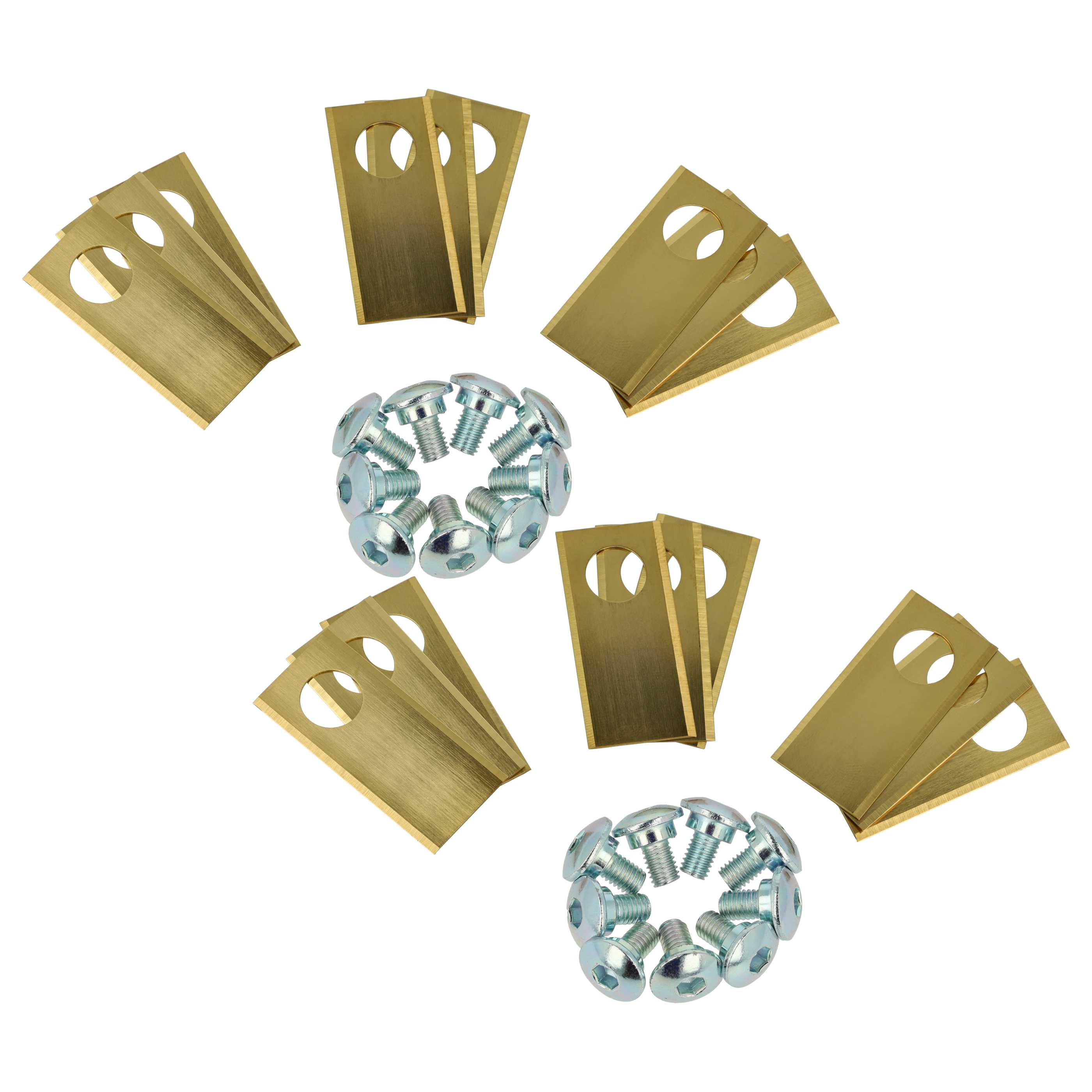 18x Lames remplace Worx WA0176 pour tondeuse – Couteaux acier (revêtement en titane), Silber Gold
